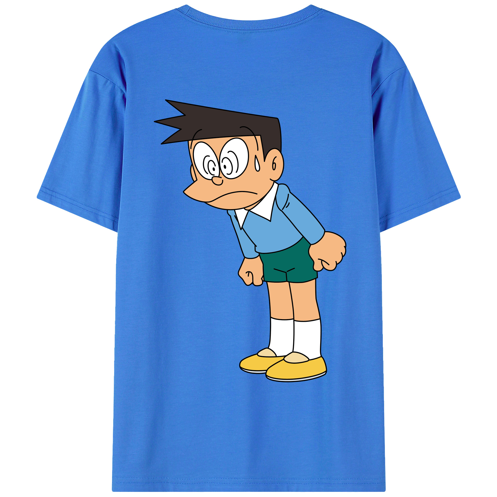 （画像用） ドラえもん 骨川 スネ夫 Doraemon Honekawa Suneo 綿100％ メンズ半袖Tシャツ（バックプリント） 通気性