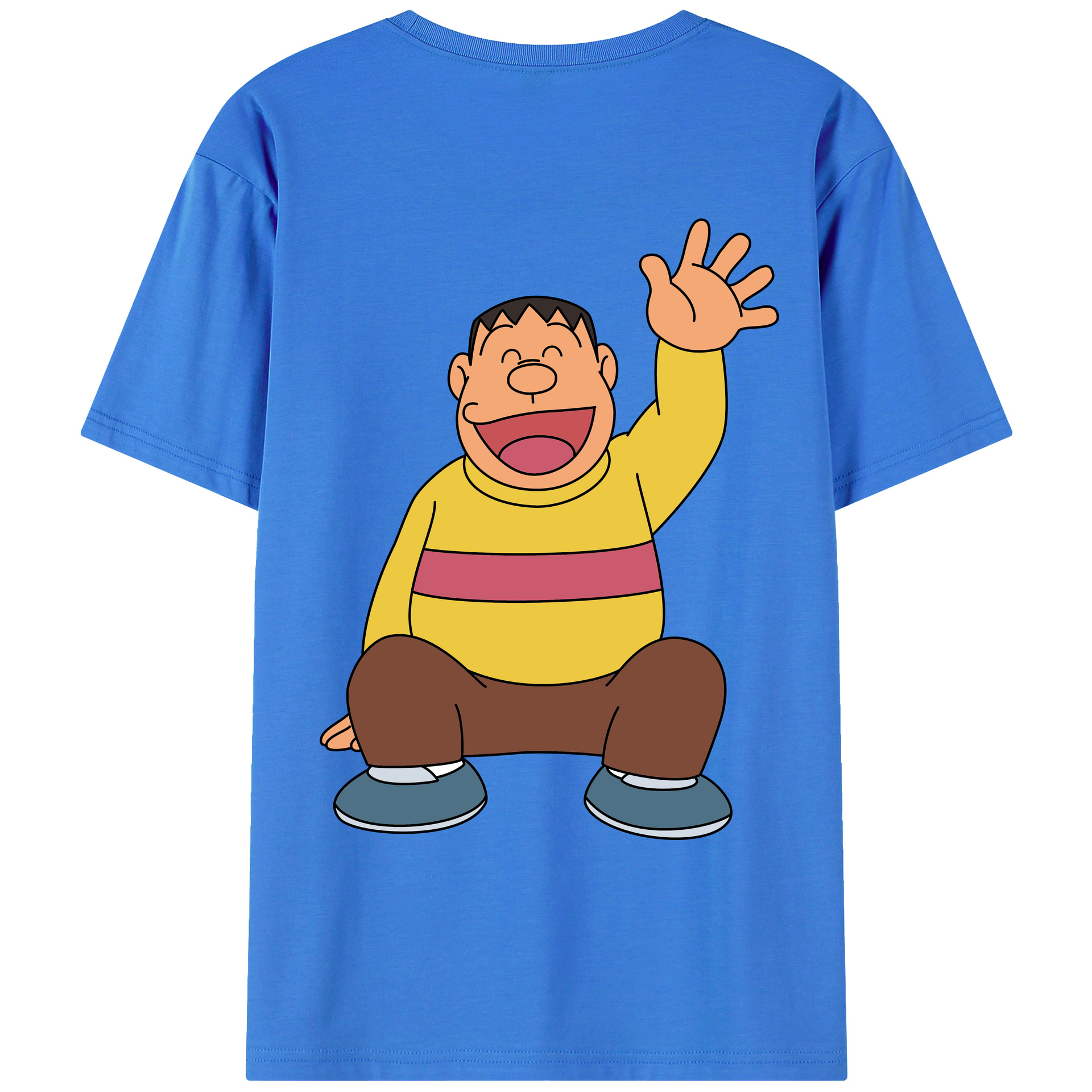 （画像用） ドラえもん 剛田武 Doraemon Gouta Takeshi 綿100％ メンズ半袖Tシャツ（バックプリント） 通気性