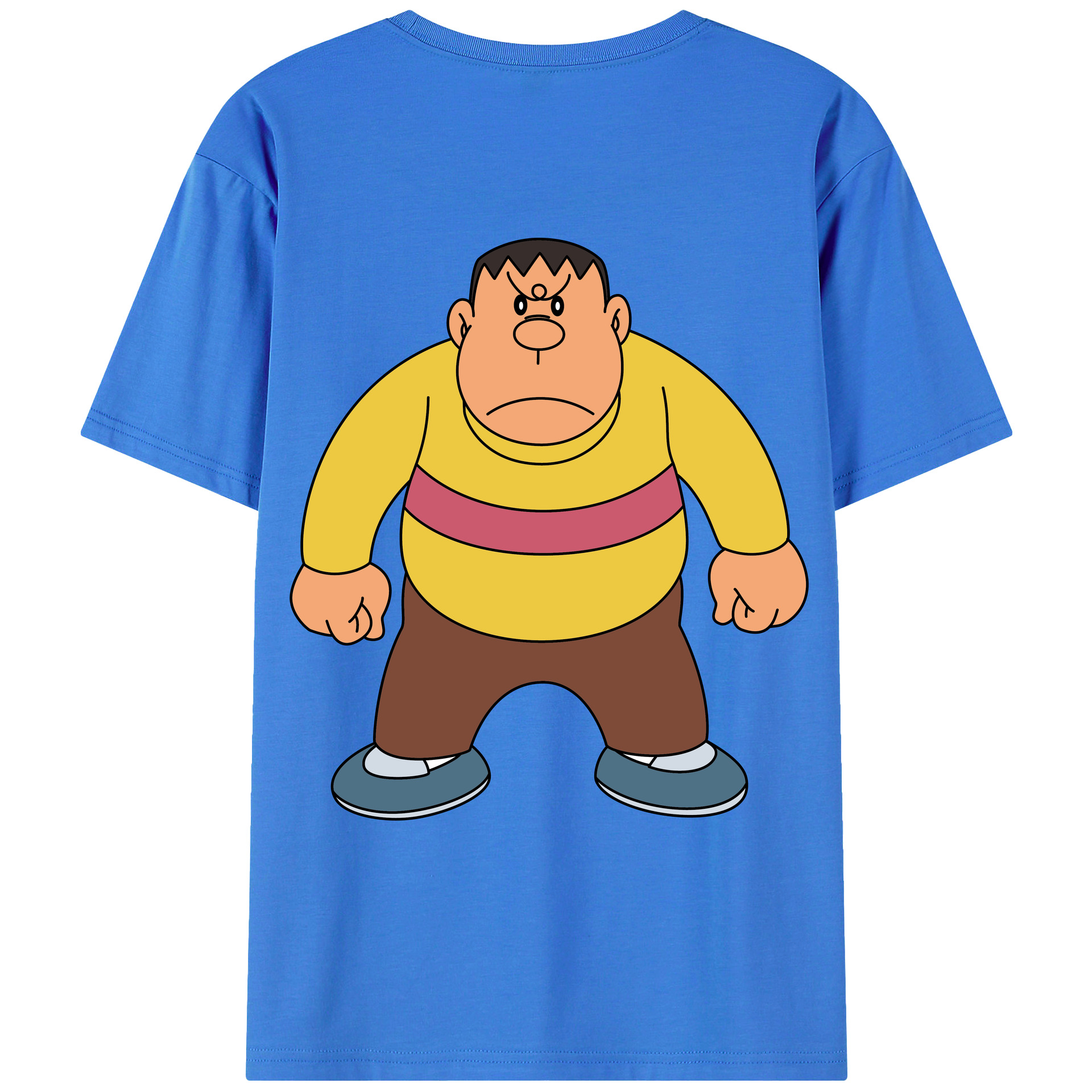（画像用） ドラえもん 剛田武 Doraemon Gouta Takeshi 綿100％ メンズ半袖Tシャツ（バックプリント） 通気性