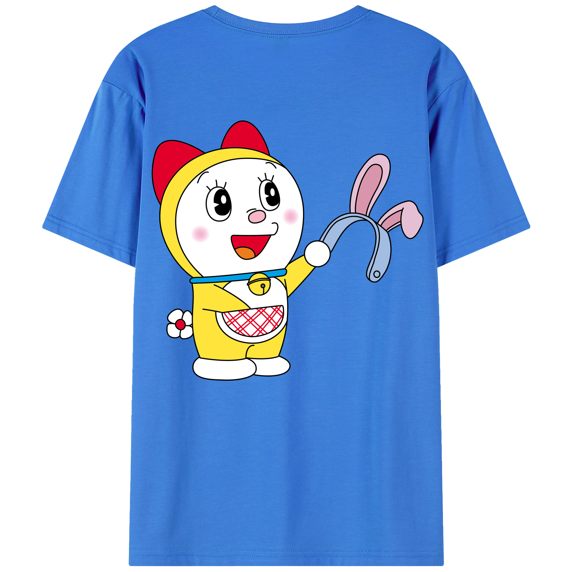 （画像用） ドラえもん ドラミ Doraemon Dorami 綿100％ メンズ半袖Tシャツ（バックプリント） 通気性