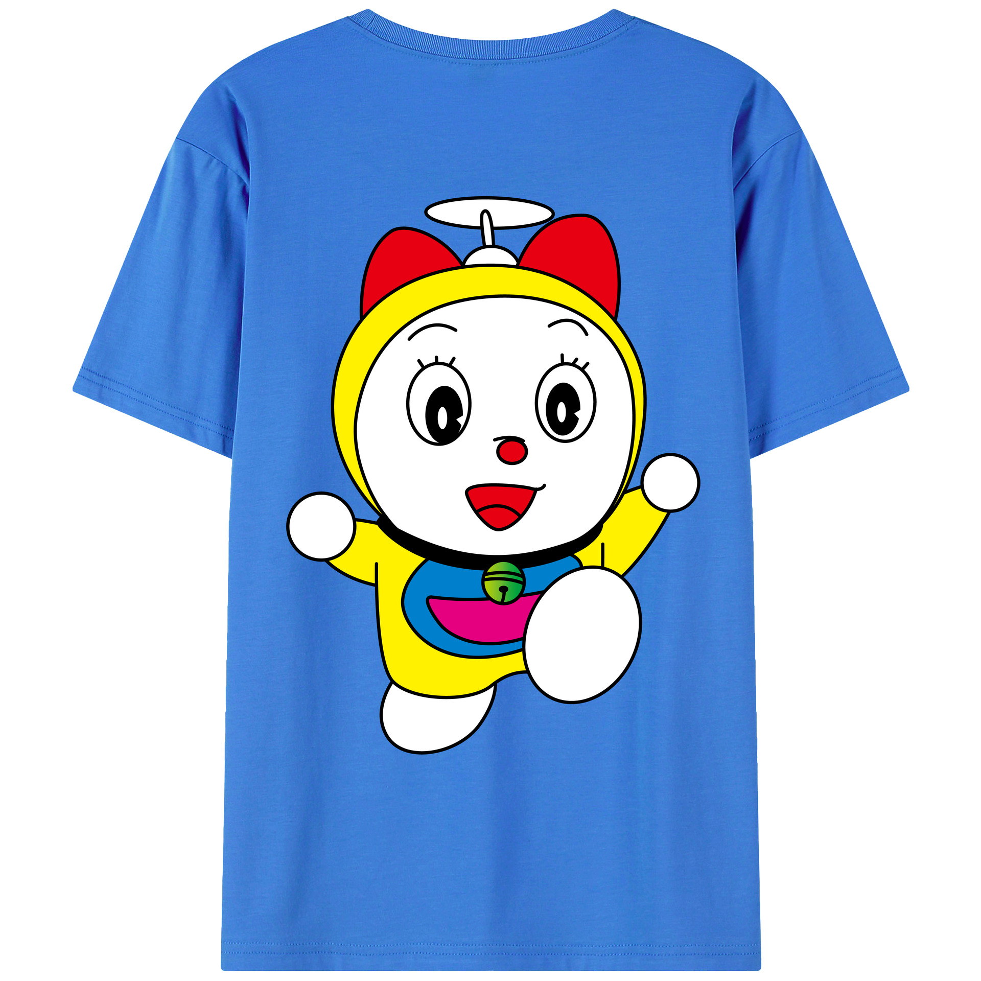 （画像用） ドラえもん ドラミ Doraemon Dorami 綿100％ メンズ半袖Tシャツ（バックプリント） 通気性