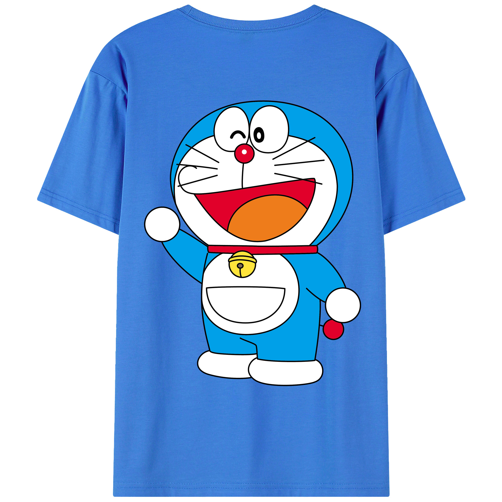 （画像用） ドラえもん Doraemon 綿100％ メンズ半袖Tシャツ（バックプリント） 通気性