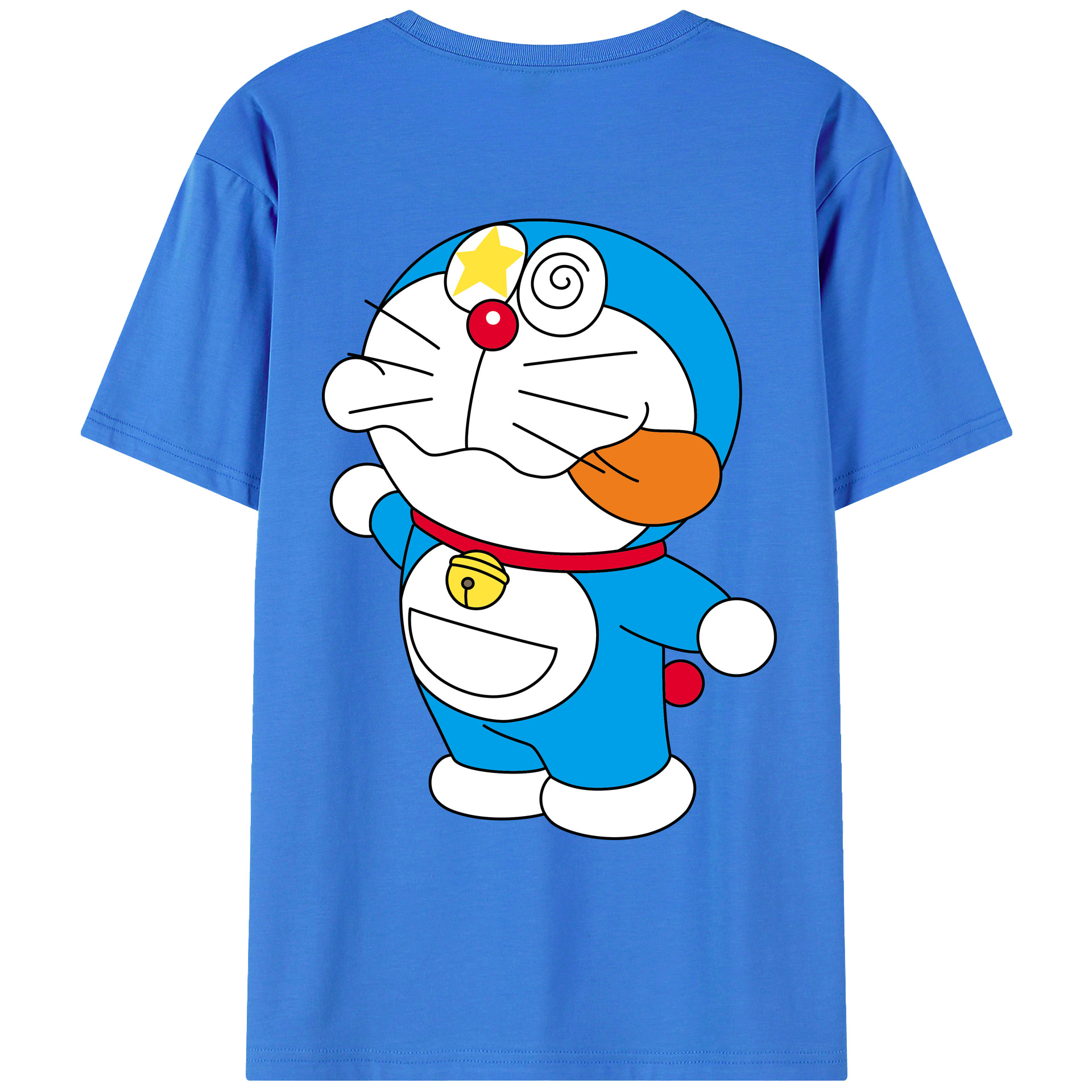 （画像用） ドラえもん Doraemon 綿100％ メンズ半袖Tシャツ（バックプリント） 通気性