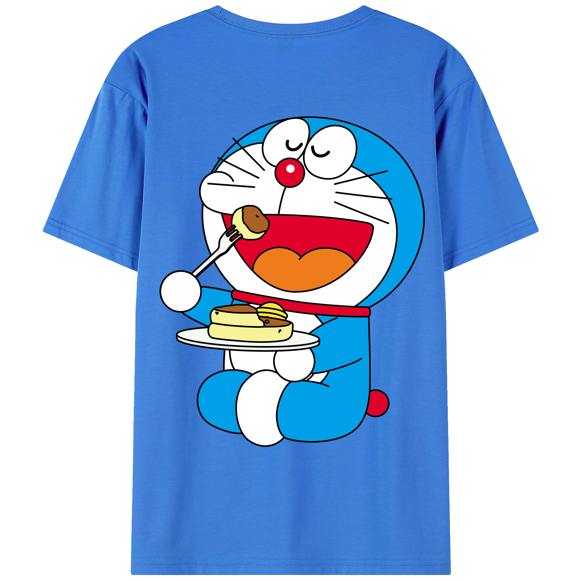 （画像用） ドラえもん Doraemon 綿100％ メンズ半袖Tシャツ（バックプリント） 通気性