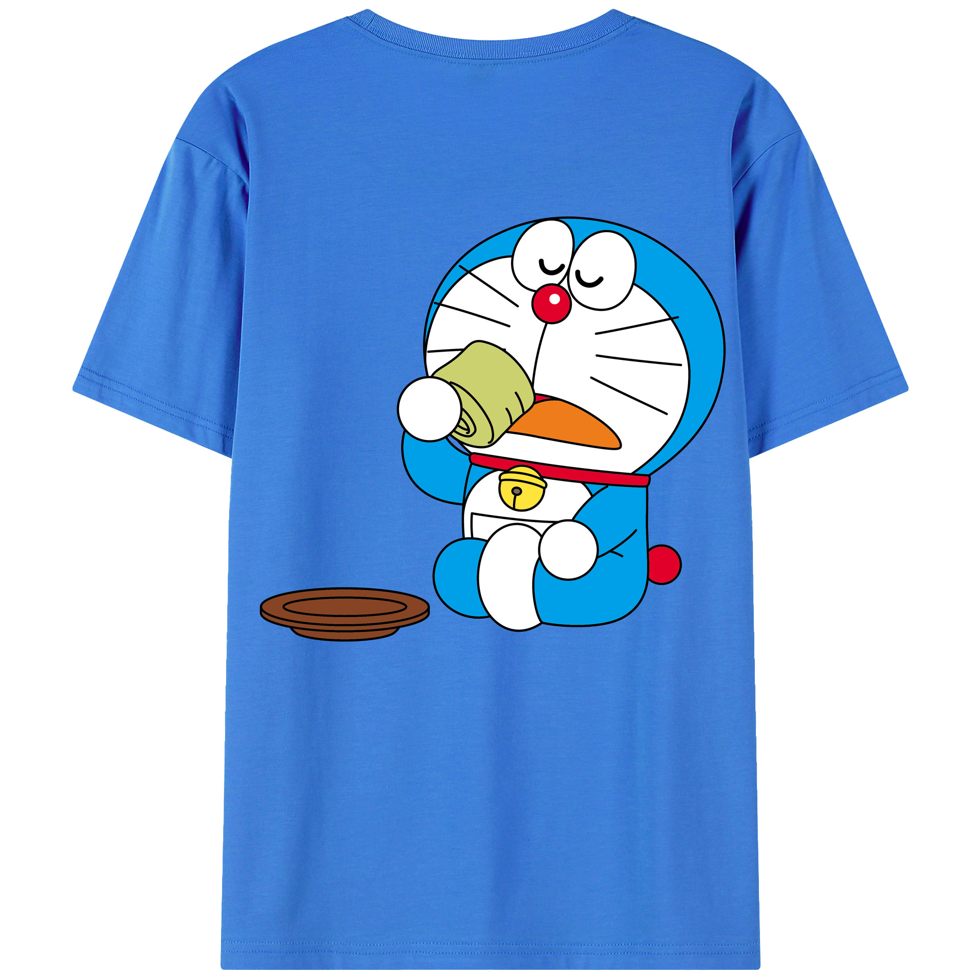 （画像用） ドラえもん Doraemon 綿100％ メンズ半袖Tシャツ（バックプリント） 通気性