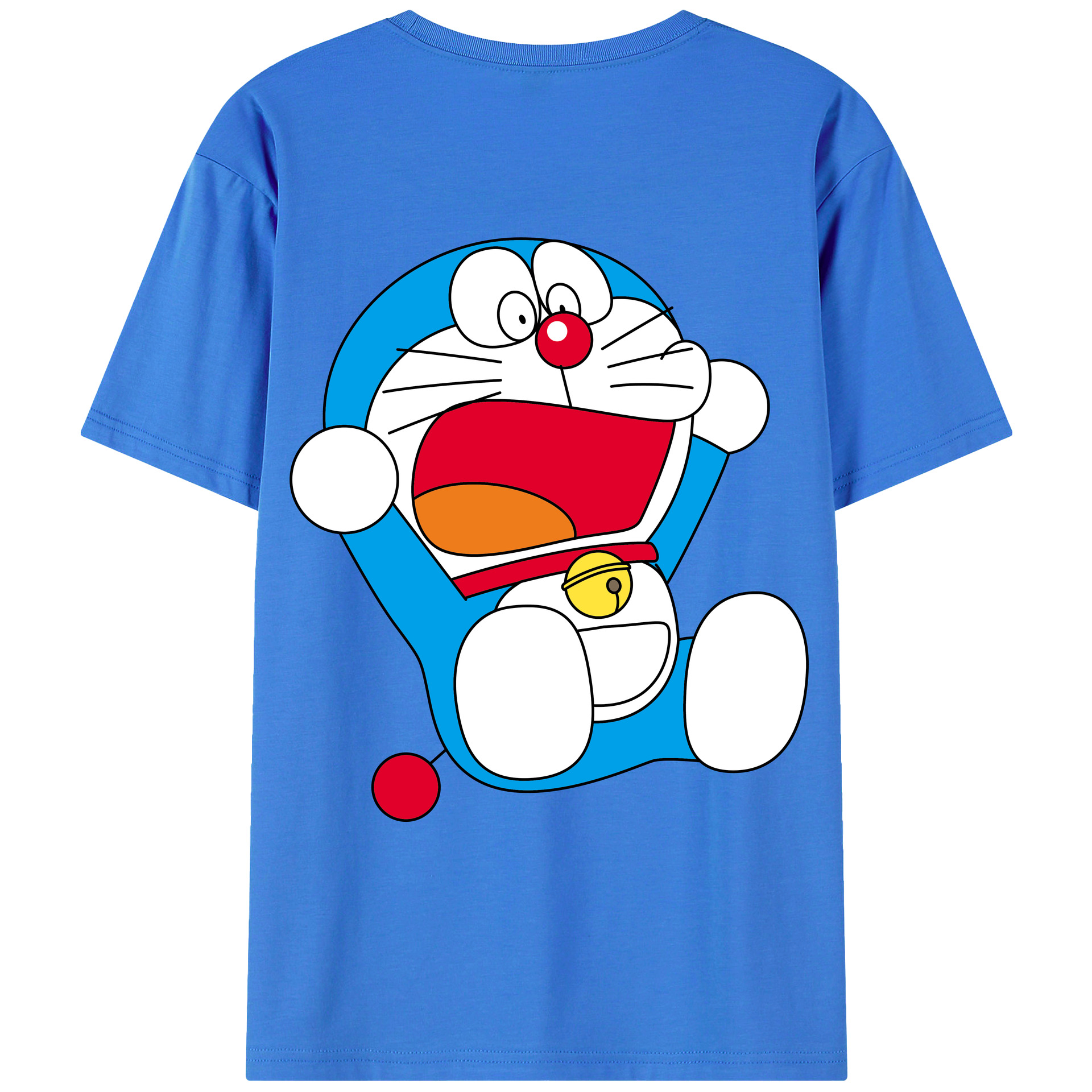 （画像用） ドラえもん Doraemon 綿100％ メンズ半袖Tシャツ（バックプリント） 通気性