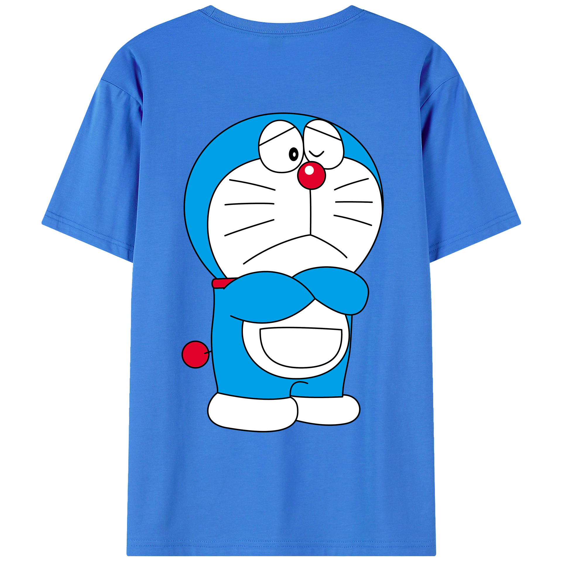 （画像用） ドラえもん Doraemon 綿100％ メンズ半袖Tシャツ（バックプリント） 通気性