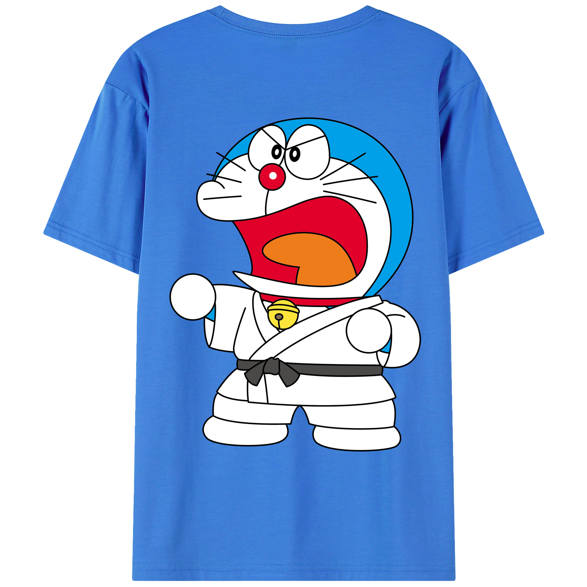 （画像用） ドラえもん Doraemon 綿100％ メンズ半袖Tシャツ（バックプリント） 通気性