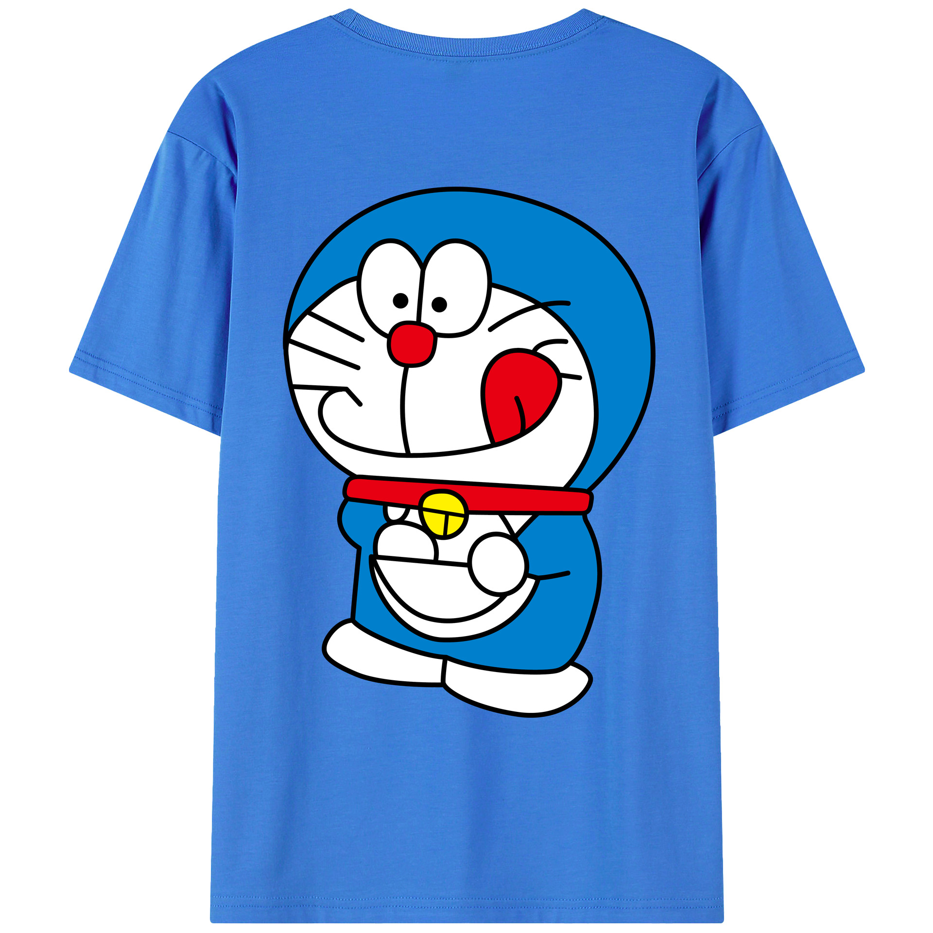 （画像用） ドラえもん Doraemon 綿100％ メンズ半袖Tシャツ（バックプリント） 通気性