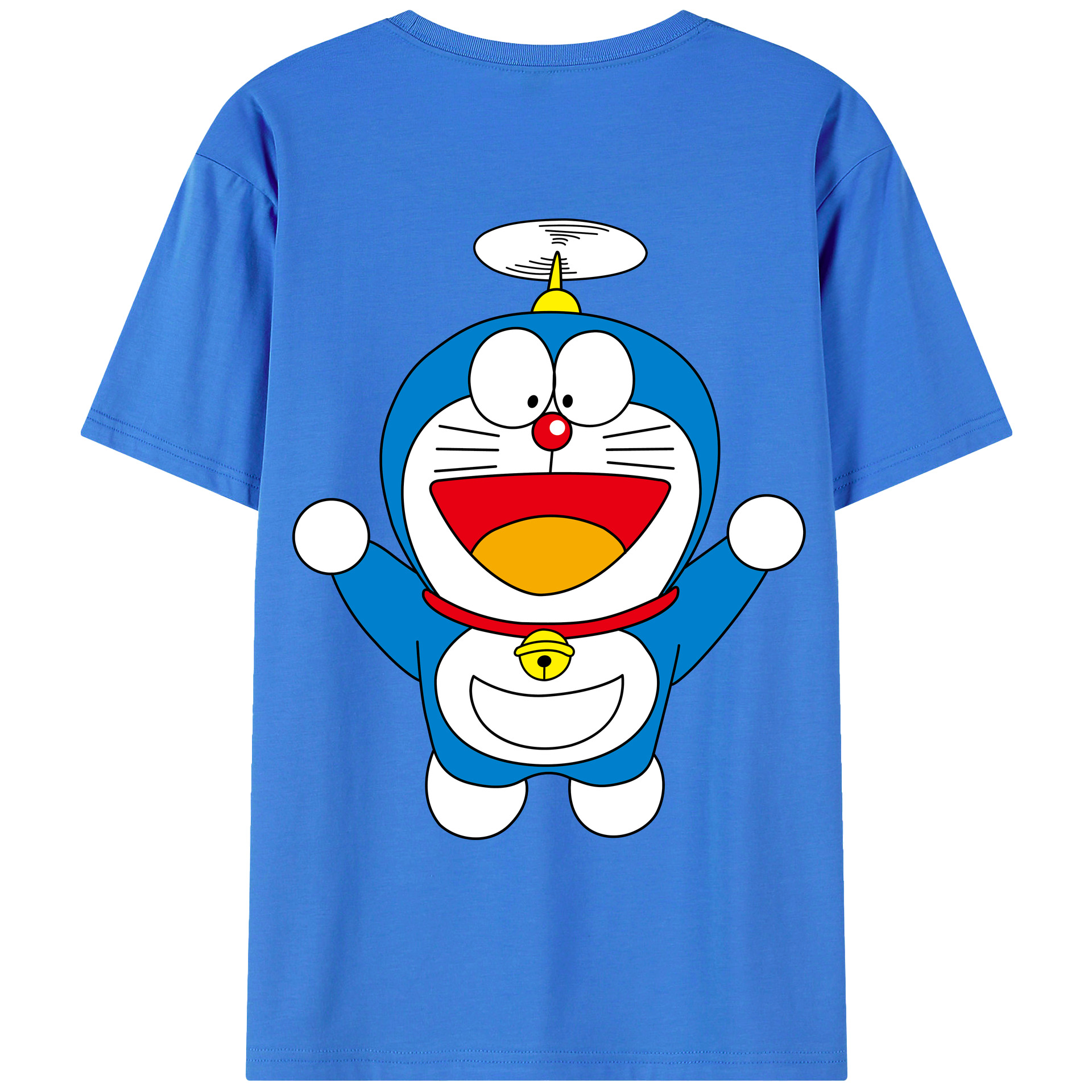 （画像用） ドラえもん Doraemon 綿100％ メンズ半袖Tシャツ（バックプリント） 通気性
