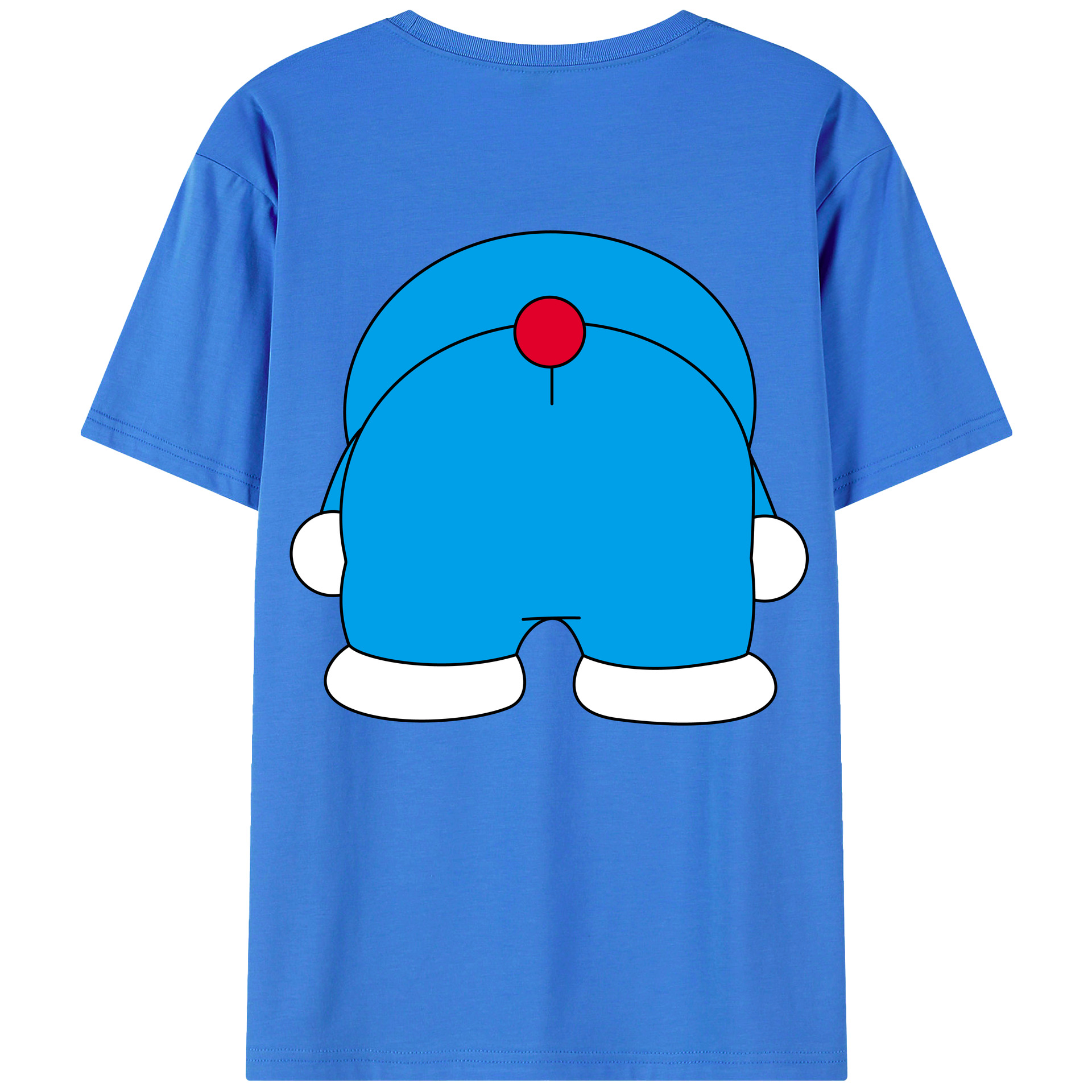 （画像用） ドラえもん Doraemon 綿100％ メンズ半袖Tシャツ（バックプリント） 通気性