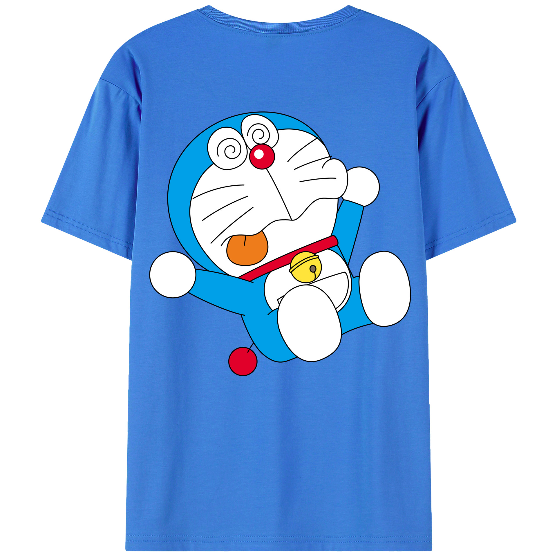 （画像用） ドラえもん Doraemon 綿100％ メンズ半袖Tシャツ（バックプリント） 通気性