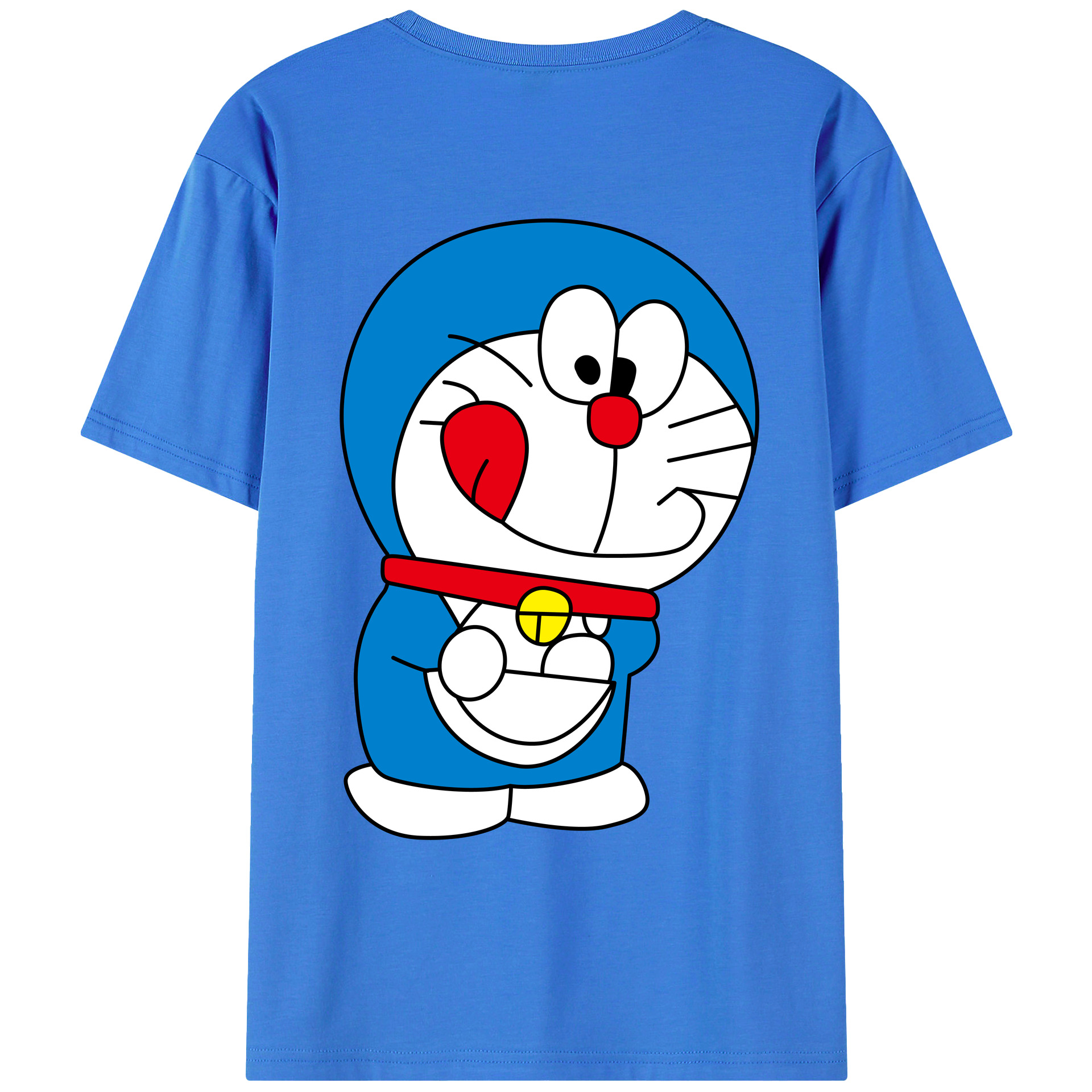 （画像用） ドラえもん Doraemon 綿100％ メンズ半袖Tシャツ（バックプリント） 通気性