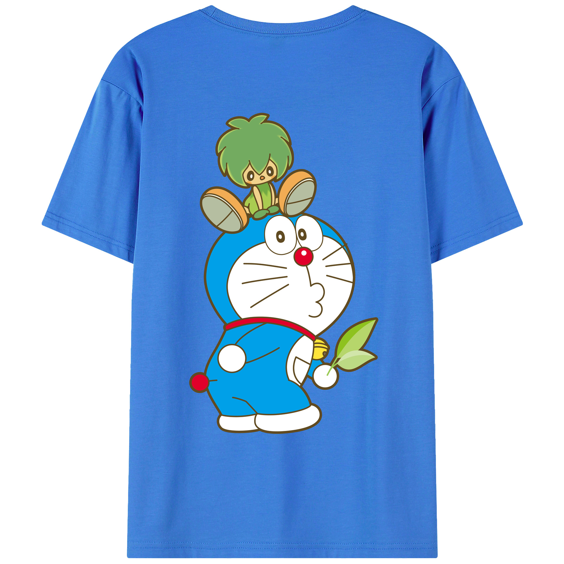 （画像用） ドラえもん Doraemon 綿100％ メンズ半袖Tシャツ（バックプリント） 通気性