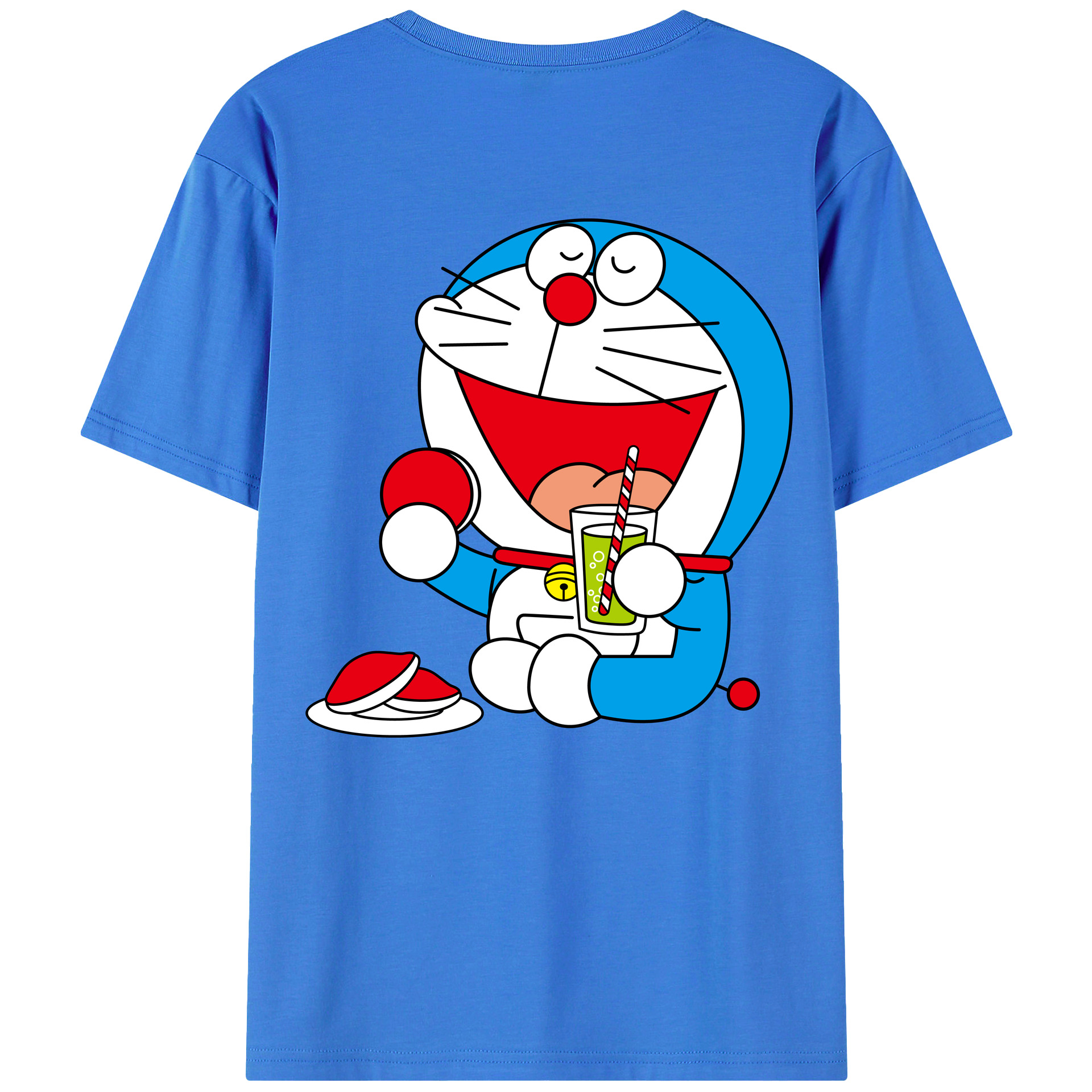 （画像用） ドラえもん Doraemon 綿100％ メンズ半袖Tシャツ（バックプリント） 通気性
