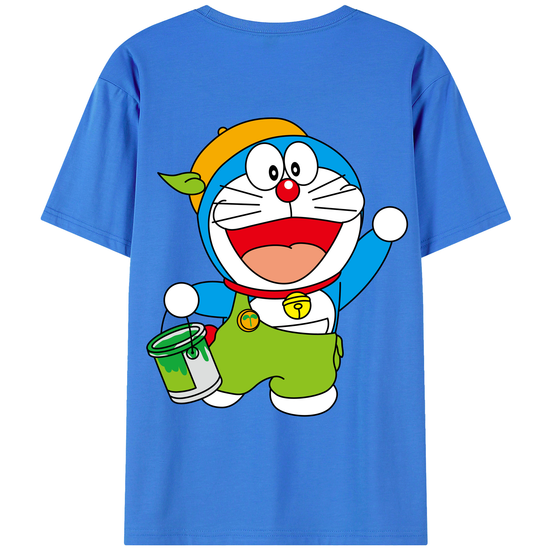 （画像用） ドラえもん Doraemon 綿100％ メンズ半袖Tシャツ（バックプリント） 通気性