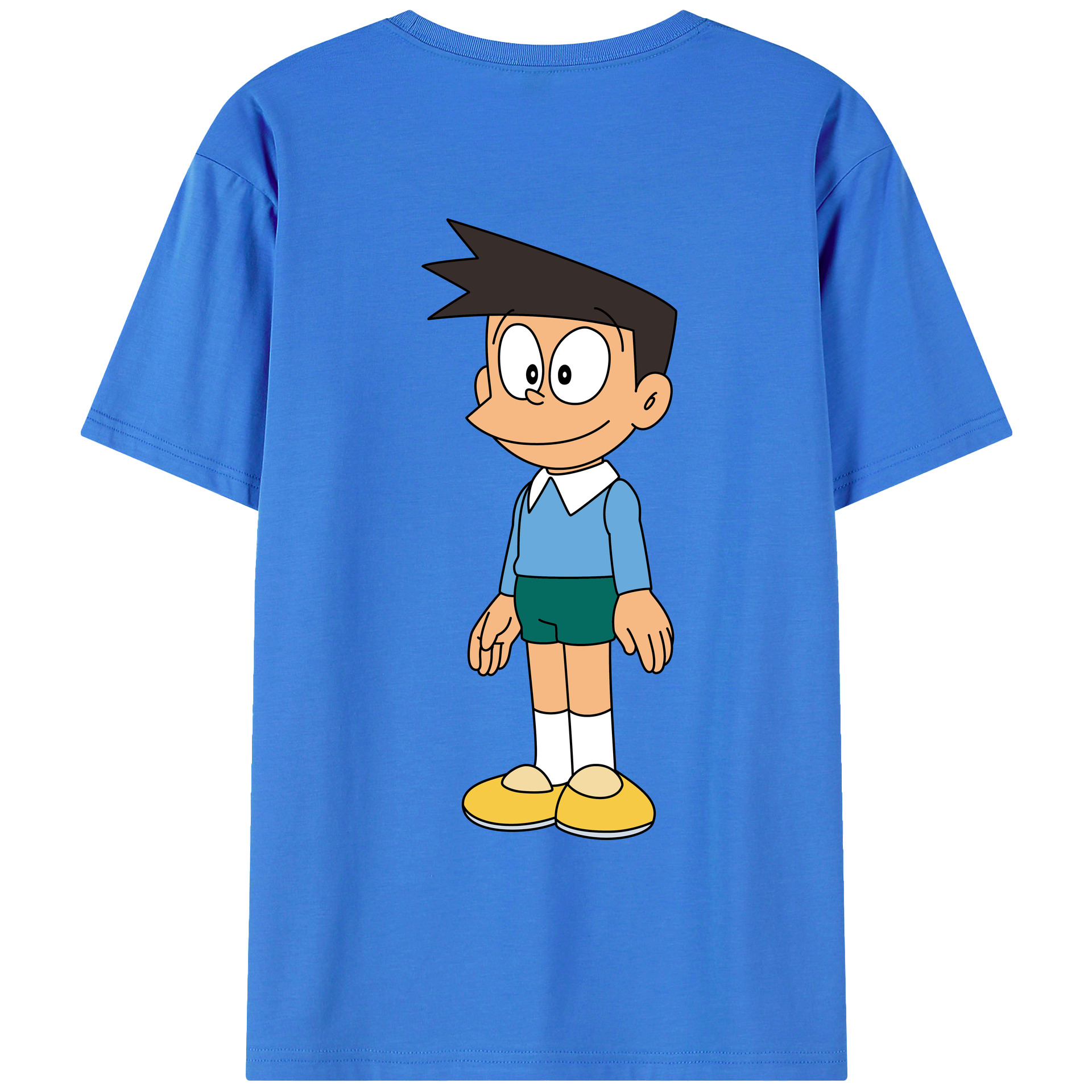 （画像用） ドラえもん 骨川 スネ夫 Doraemon Honekawa Suneo 綿100％ メンズ半袖Tシャツ（バックプリント） 通気性