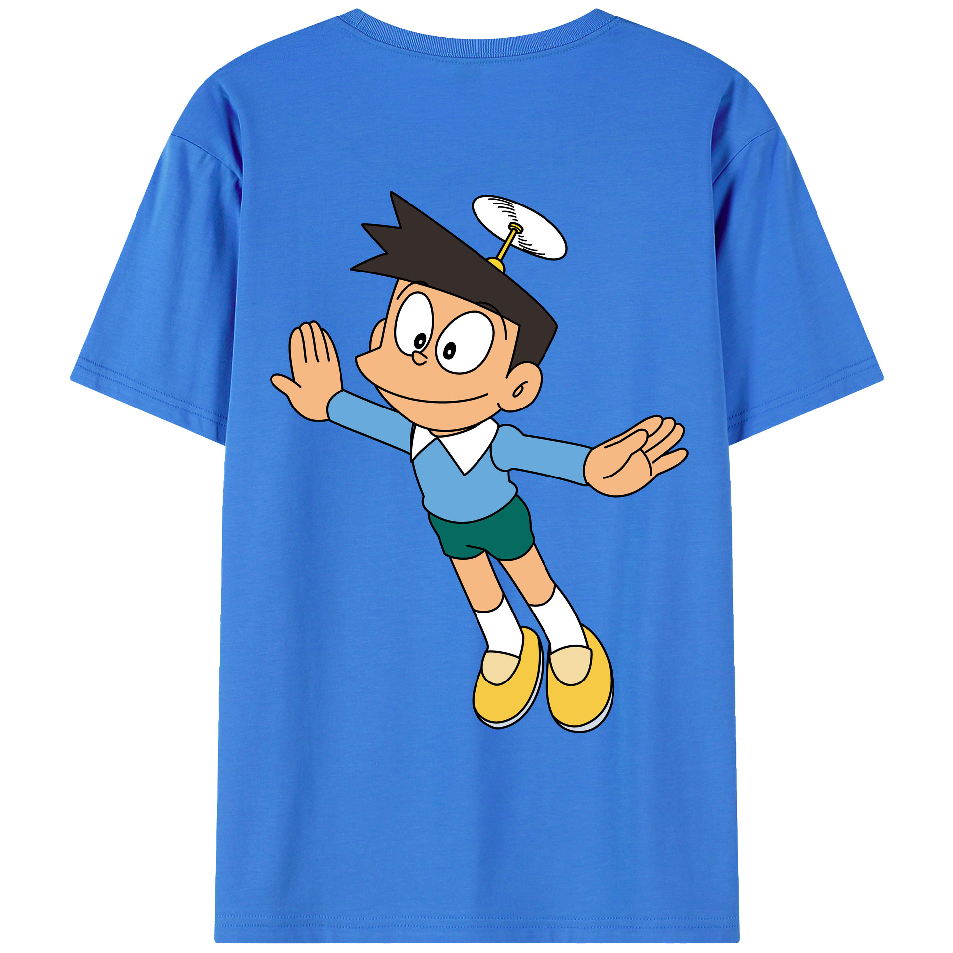 （画像用） ドラえもん 骨川 スネ夫 Doraemon Honekawa Suneo 綿100％ メンズ半袖Tシャツ（バックプリント） 通気性