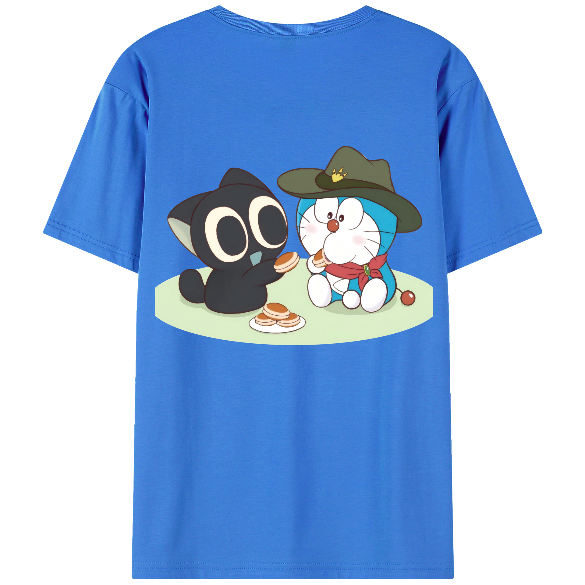 （画像用） ドラえもん Doraemon 綿100％ メンズ半袖Tシャツ（バックプリント） 通気性