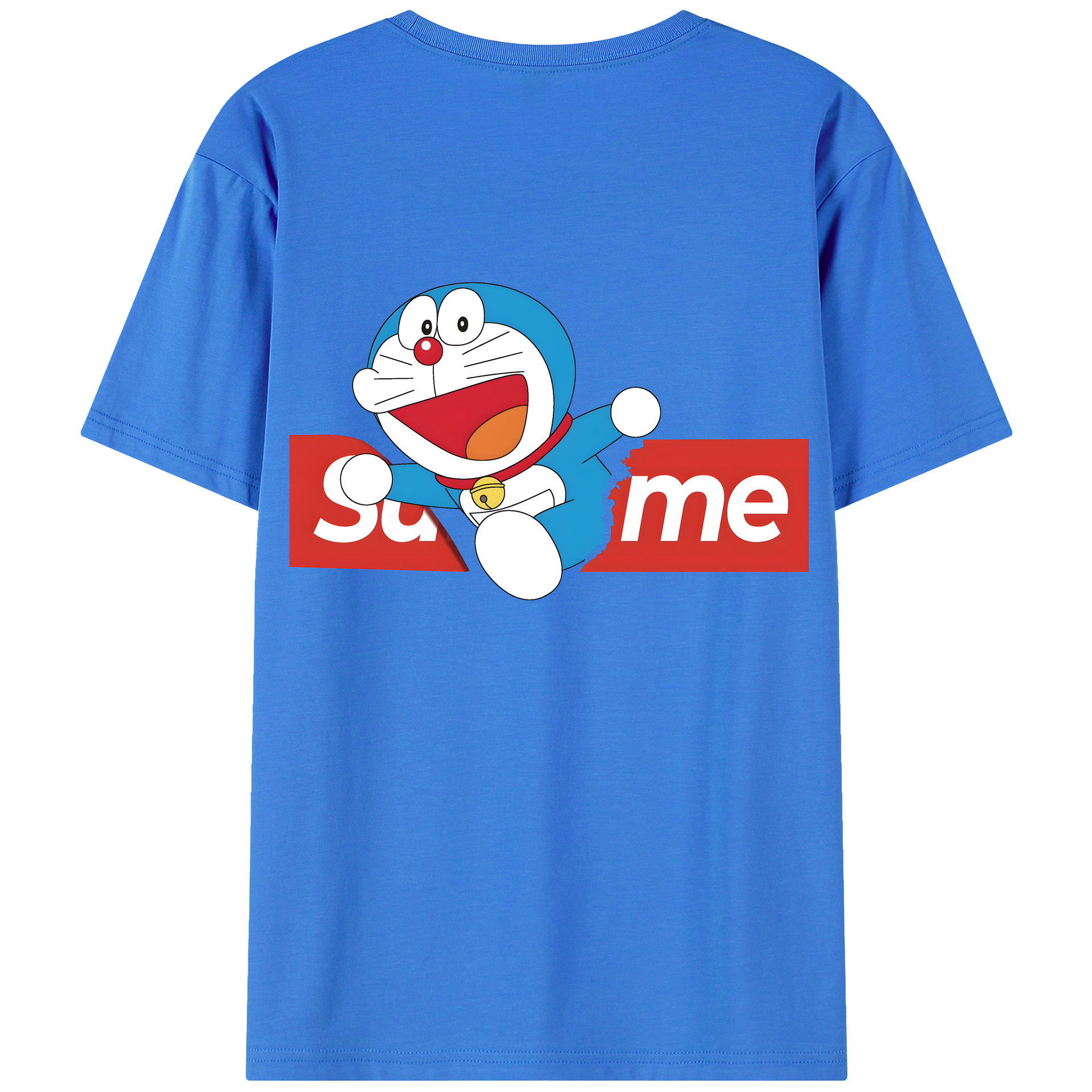 （画像用） ドラえもん Doraemon 綿100％ メンズ半袖Tシャツ（バックプリント） 通気性