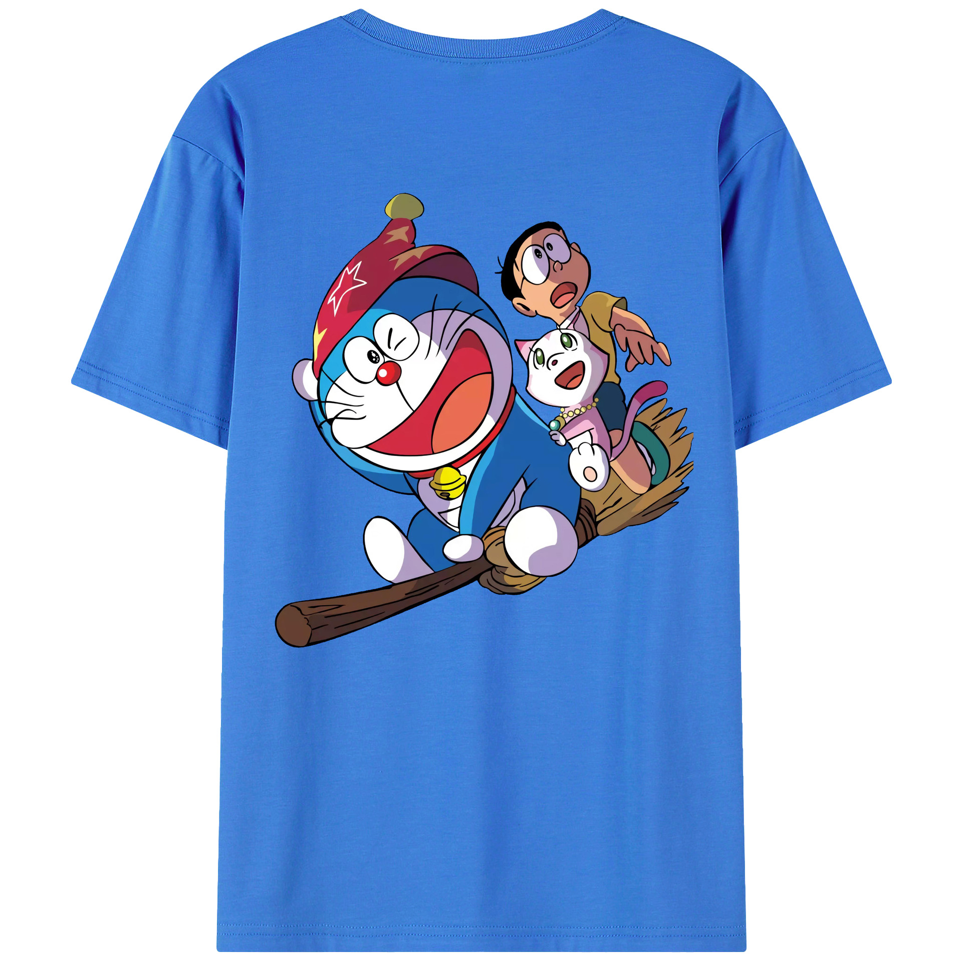 （画像用） ドラえもん Doraemon 綿100％ メンズ半袖Tシャツ（バックプリント） 通気性