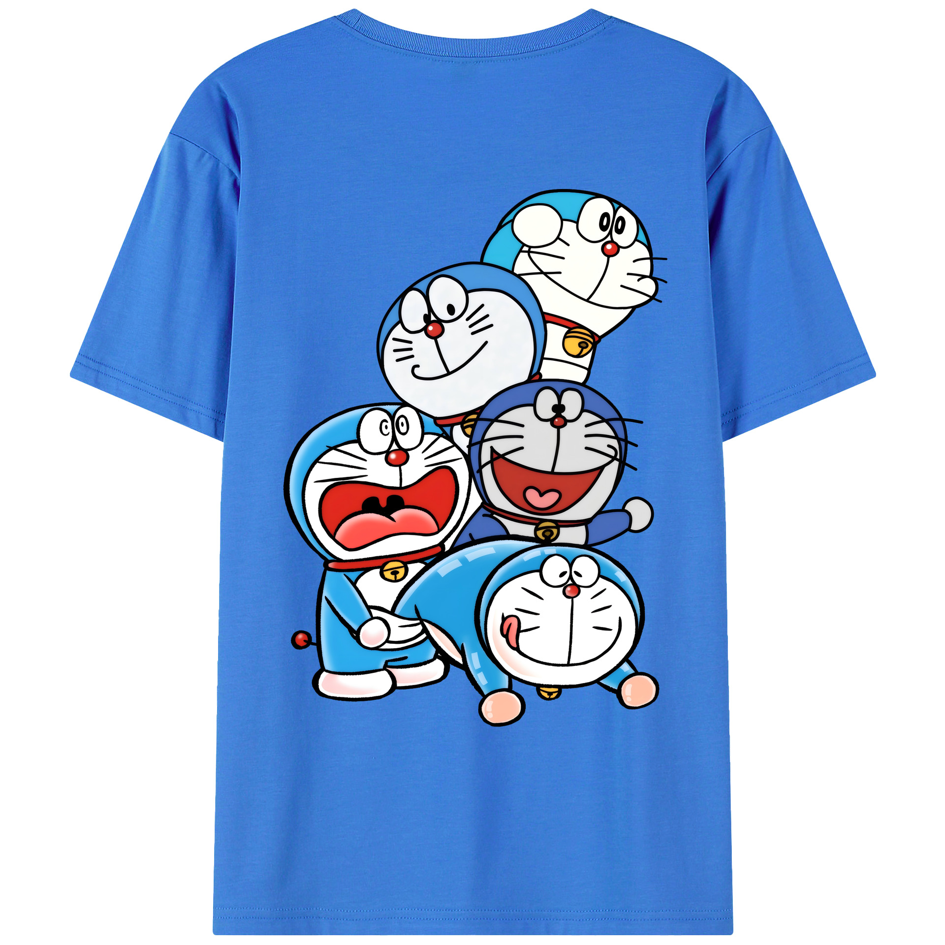（画像用） ドラえもん Doraemon 綿100％ メンズ半袖Tシャツ（バックプリント） 通気性