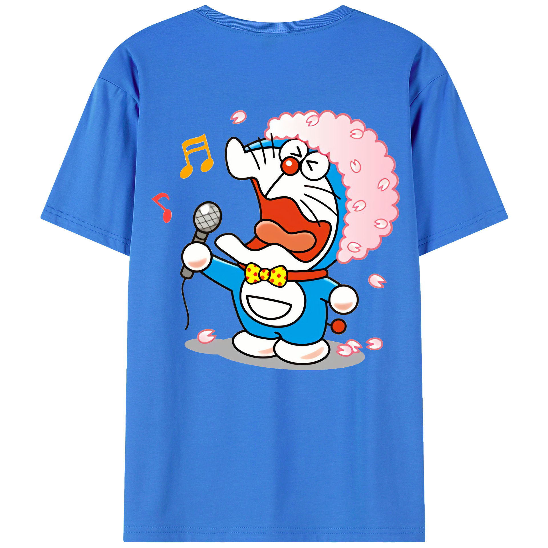 （画像用） ドラえもん Doraemon 綿100％ メンズ半袖Tシャツ（バックプリント） 通気性