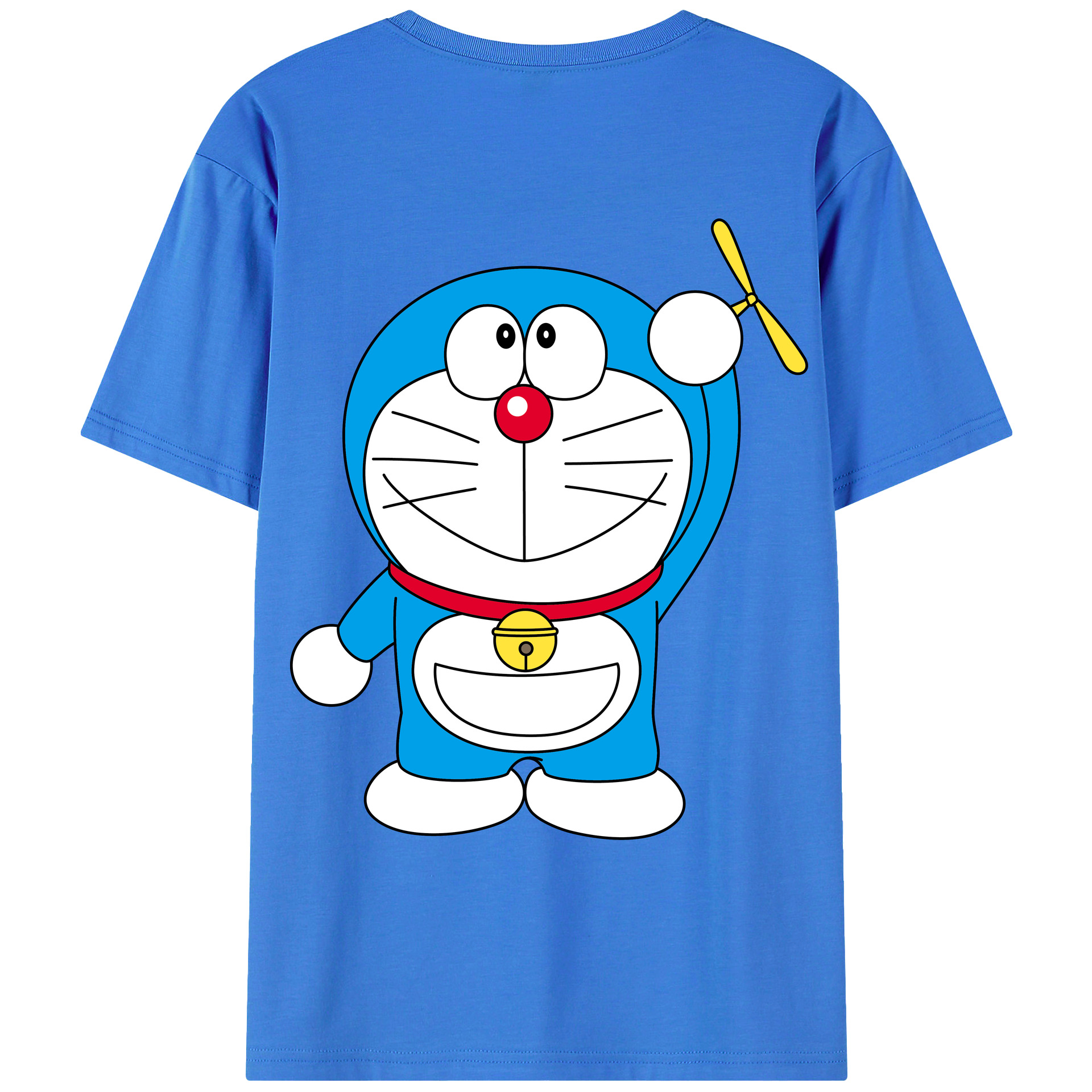 （画像用） ドラえもん Doraemon 綿100％ メンズ半袖Tシャツ（バックプリント） 通気性