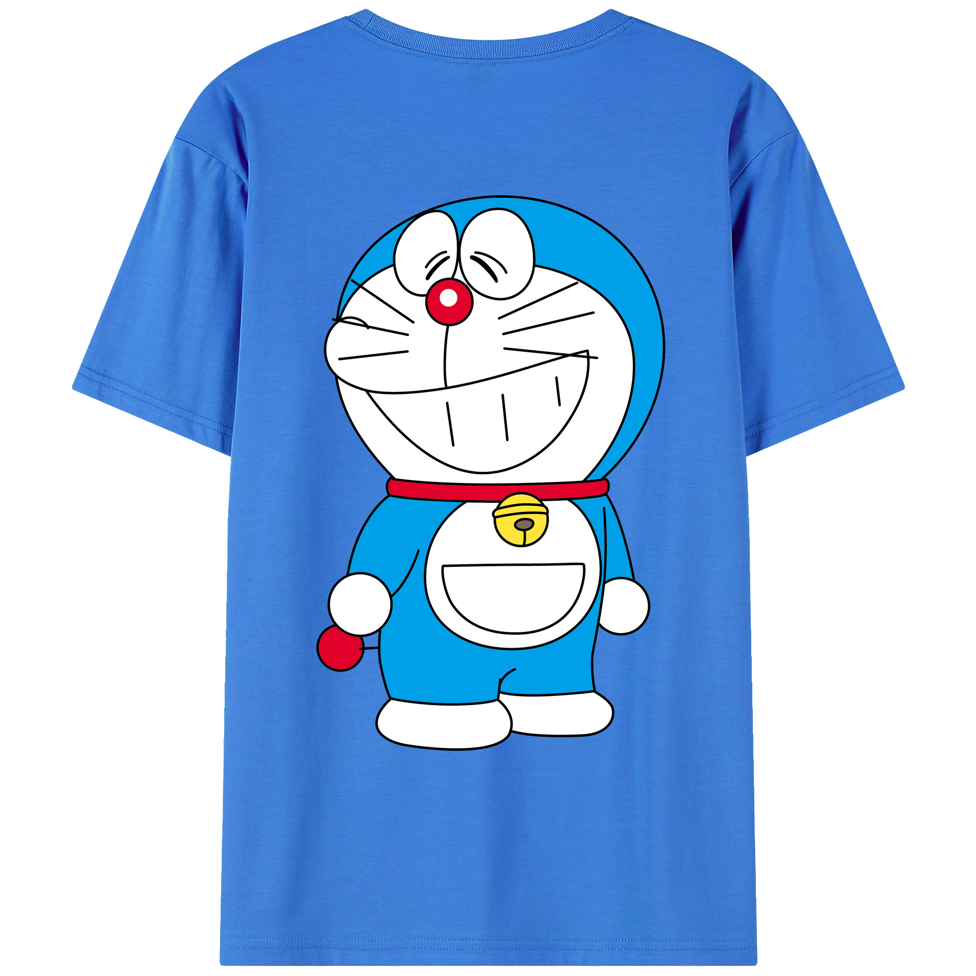 （画像用） ドラえもん Doraemon 綿100％ メンズ半袖Tシャツ（バックプリント） 通気性