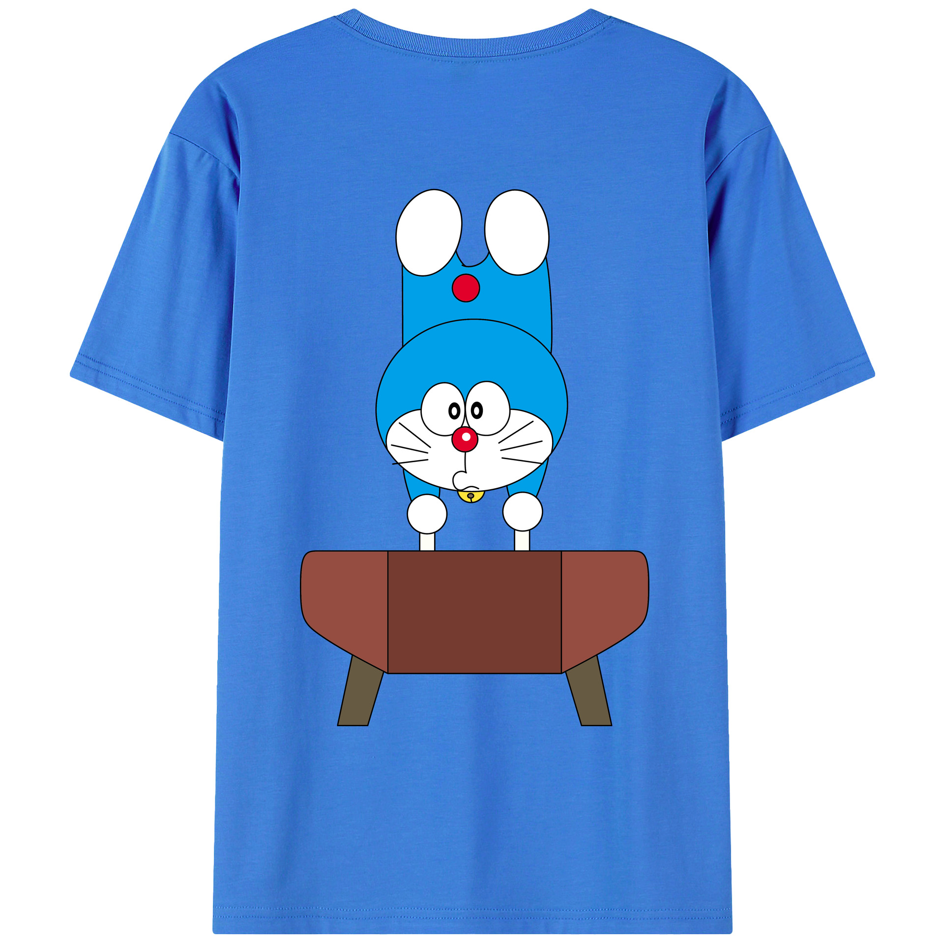 （画像用） ドラえもん Doraemon 綿100％ メンズ半袖Tシャツ（バックプリント） 通気性