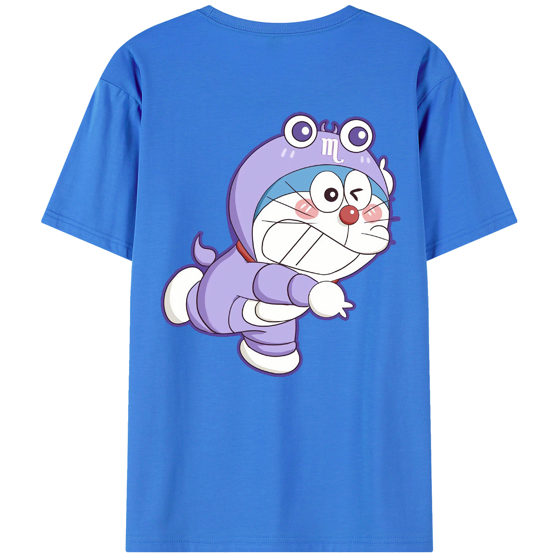 （画像用） ドラえもん Doraemon 綿100％ メンズ半袖Tシャツ（バックプリント） 通気性
