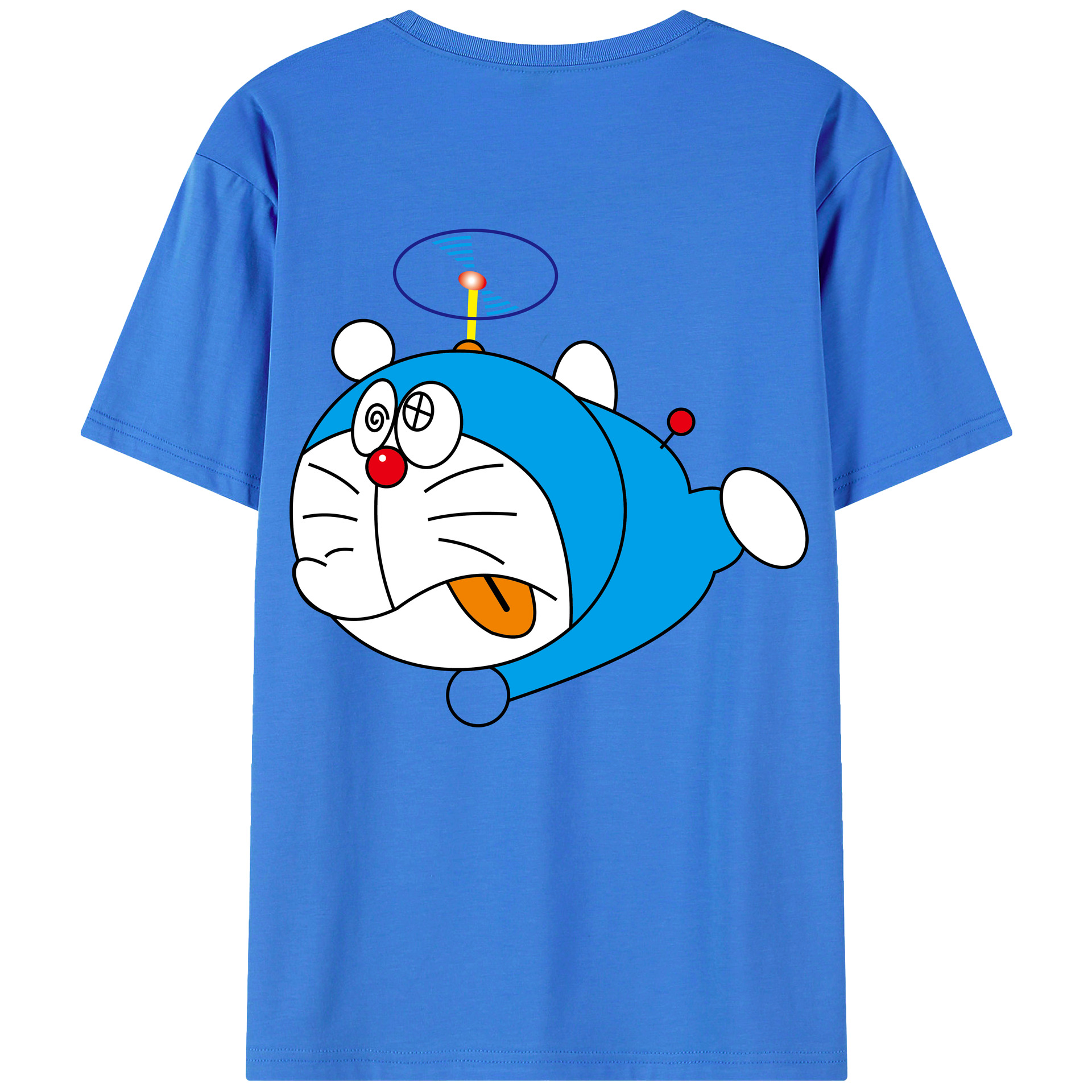 （画像用） ドラえもん Doraemon 綿100％ メンズ半袖Tシャツ（バックプリント） 通気性