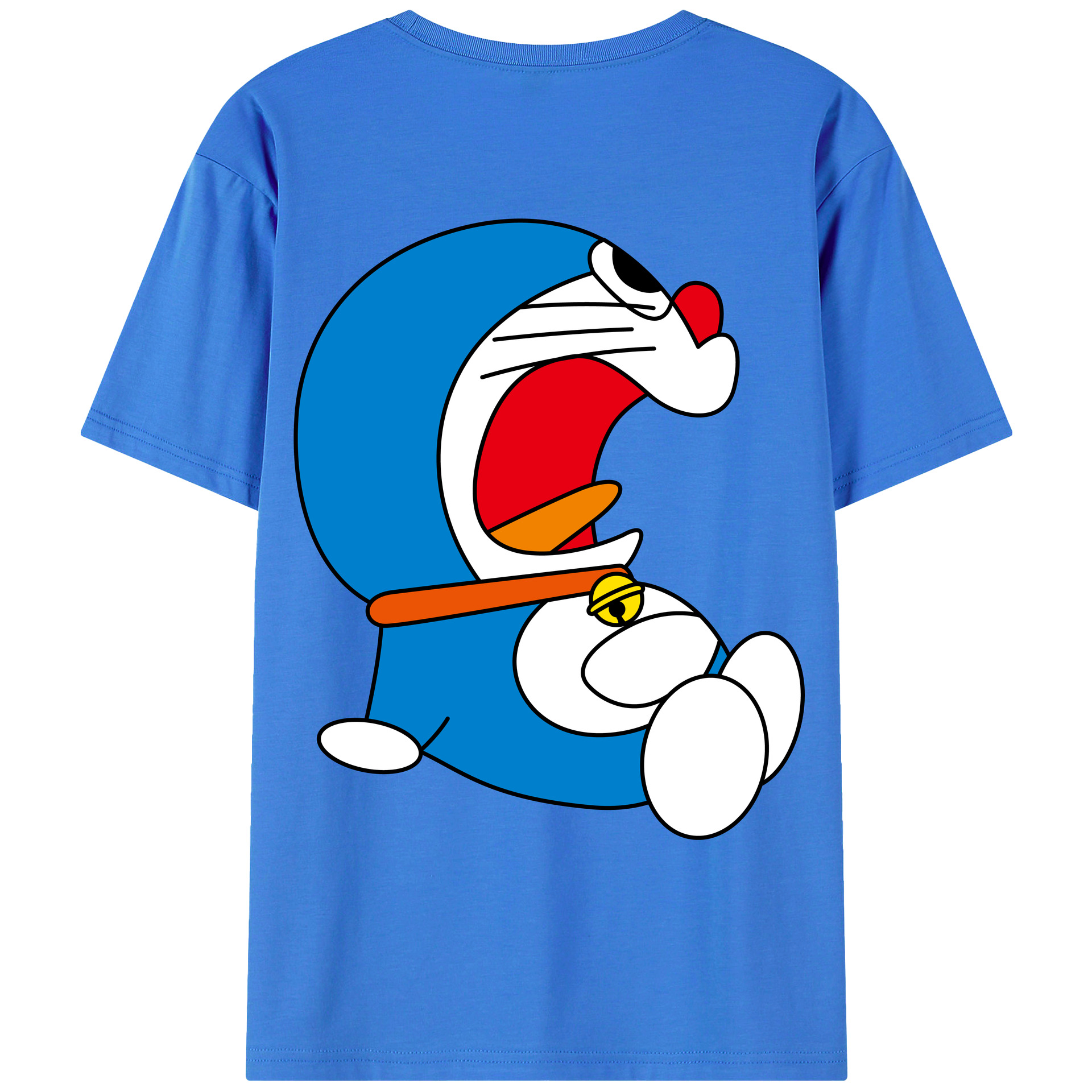（画像用） ドラえもん Doraemon 綿100％ メンズ半袖Tシャツ（バックプリント） 通気性