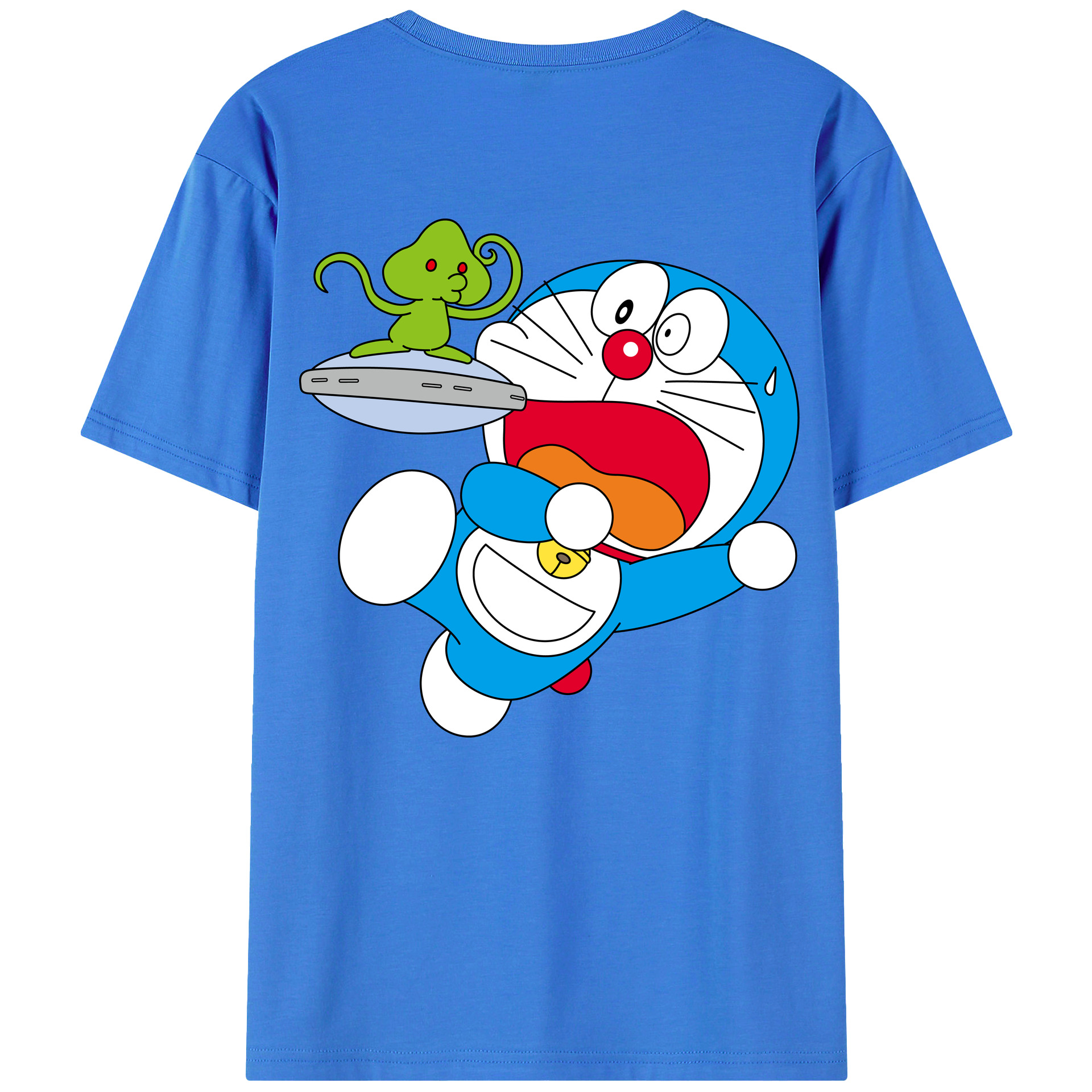 （画像用） ドラえもん Doraemon 綿100％ メンズ半袖Tシャツ（バックプリント） 通気性