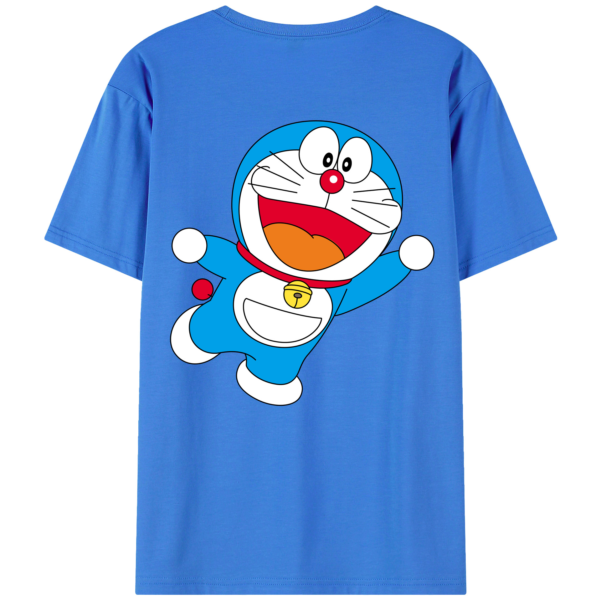 （画像用） ドラえもん Doraemon 綿100％ メンズ半袖Tシャツ（バックプリント） 通気性