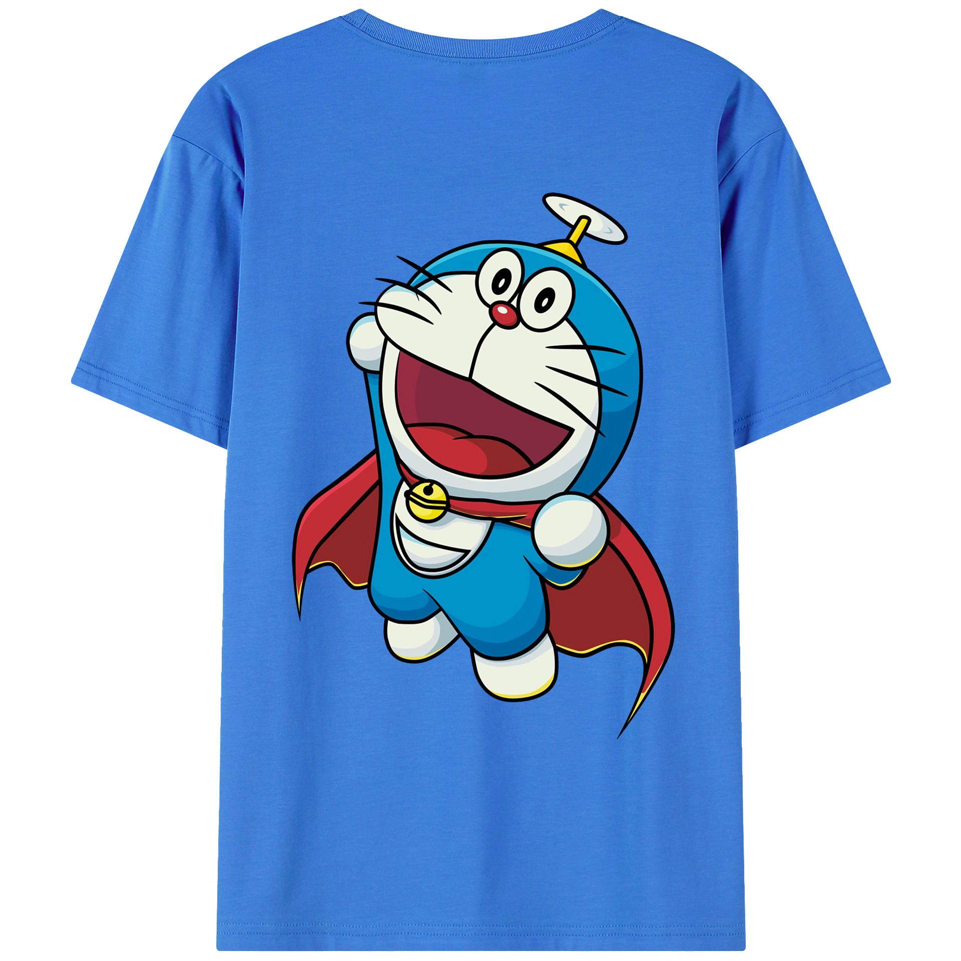 （画像用） ドラえもん Doraemon 綿100％ メンズ半袖Tシャツ（バックプリント） 通気性