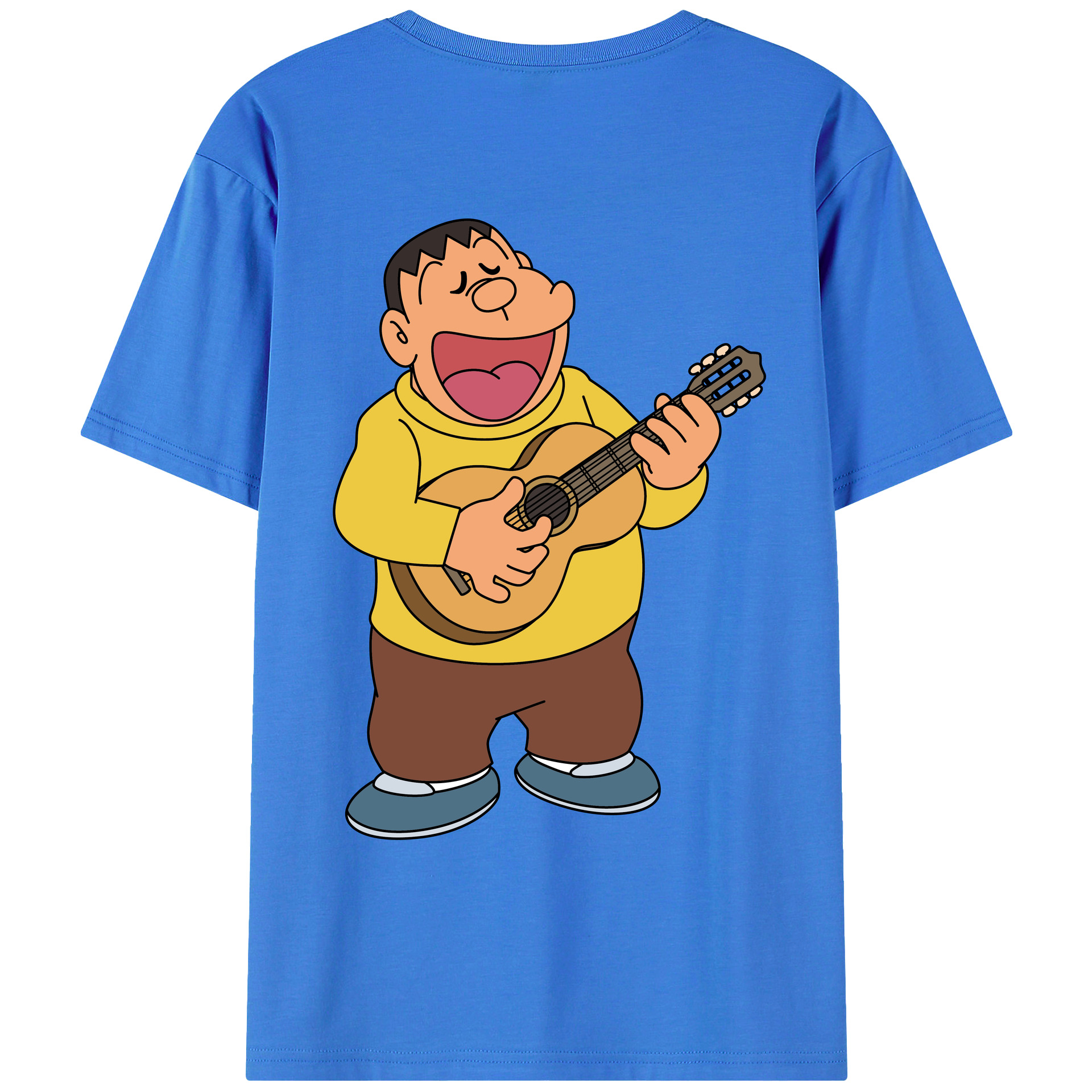 （画像用） ドラえもん 剛田武 Doraemon Gouta Takeshi 綿100％ メンズ半袖Tシャツ（バックプリント） 通気性
