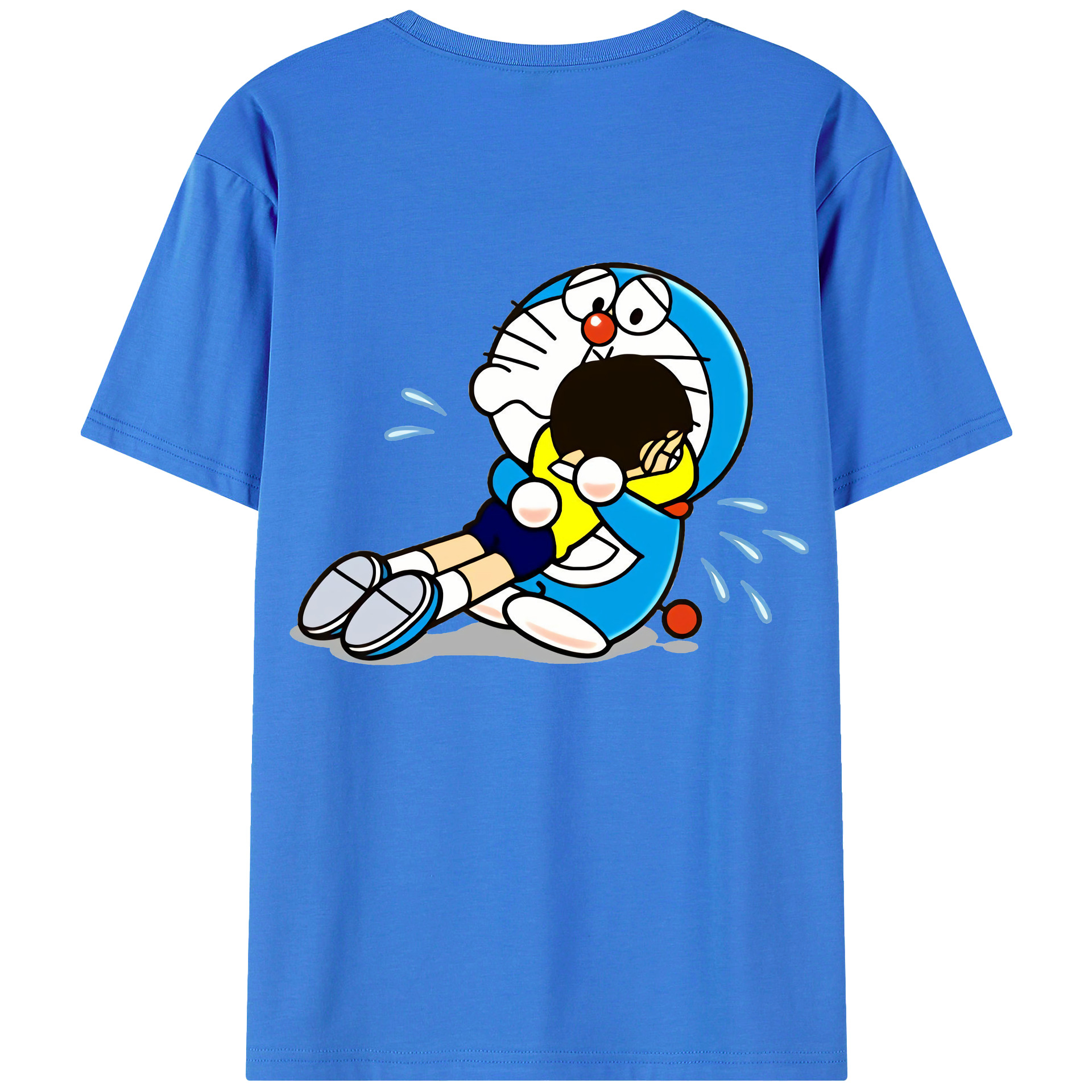 （画像用） ドラえもん Doraemon 綿100％ メンズ半袖Tシャツ（バックプリント） 通気性