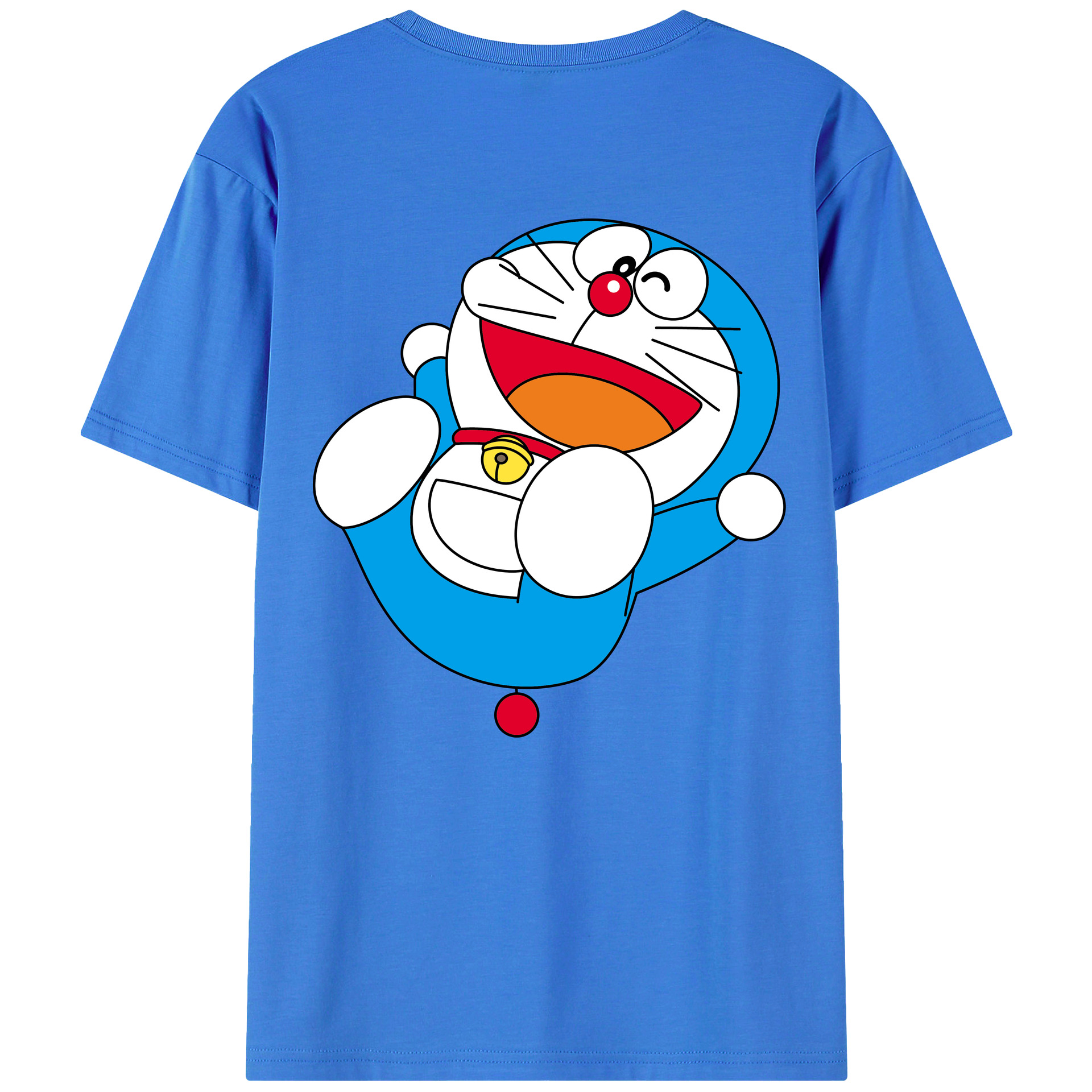 （画像用） ドラえもん Doraemon 綿100％ メンズ半袖Tシャツ（バックプリント） 通気性