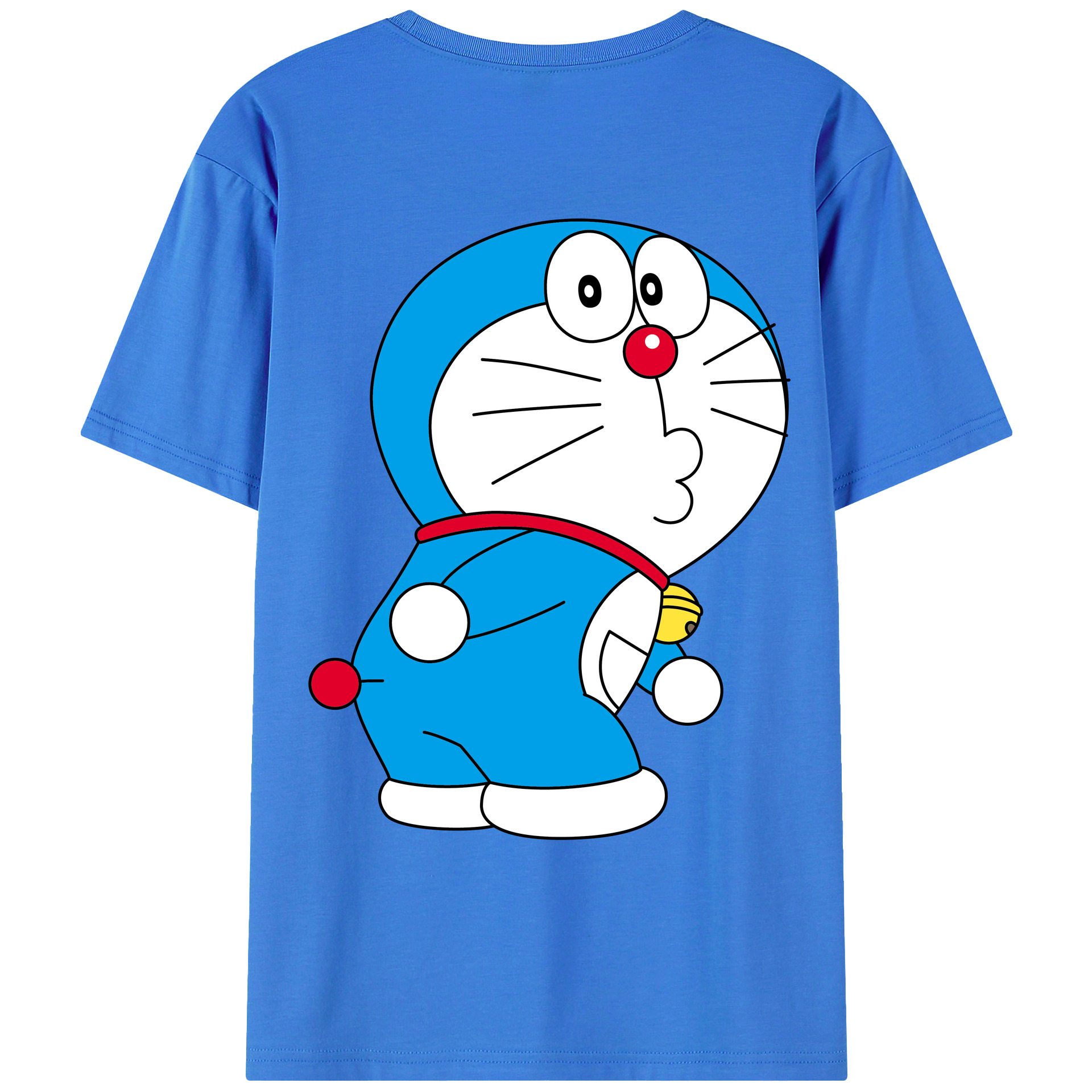 （画像用） ドラえもん Doraemon 綿100％ メンズ半袖Tシャツ（バックプリント） 通気性