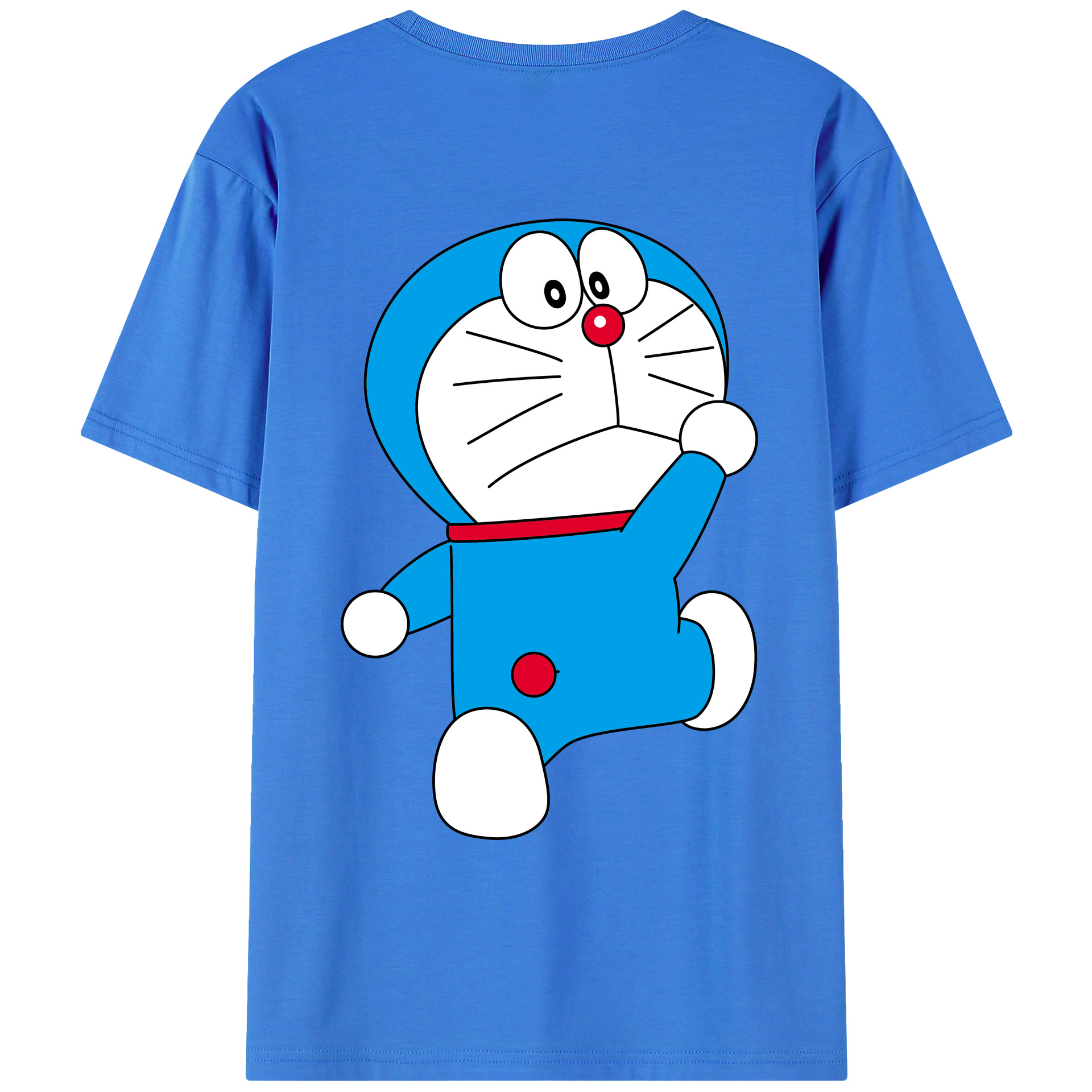 （画像用） ドラえもん Doraemon 綿100％ メンズ半袖Tシャツ（バックプリント） 通気性