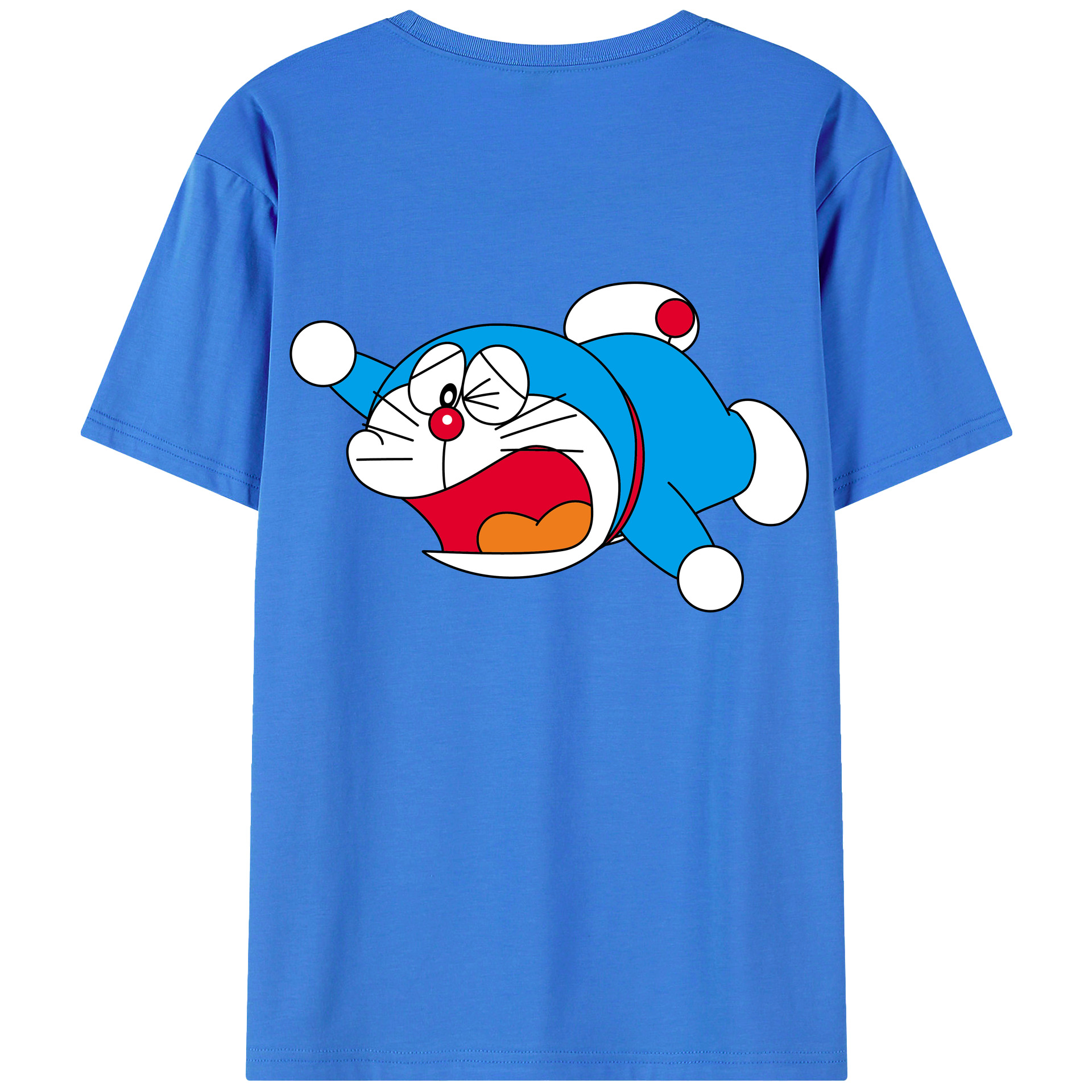 （画像用） ドラえもん Doraemon 綿100％ メンズ半袖Tシャツ（バックプリント） 通気性