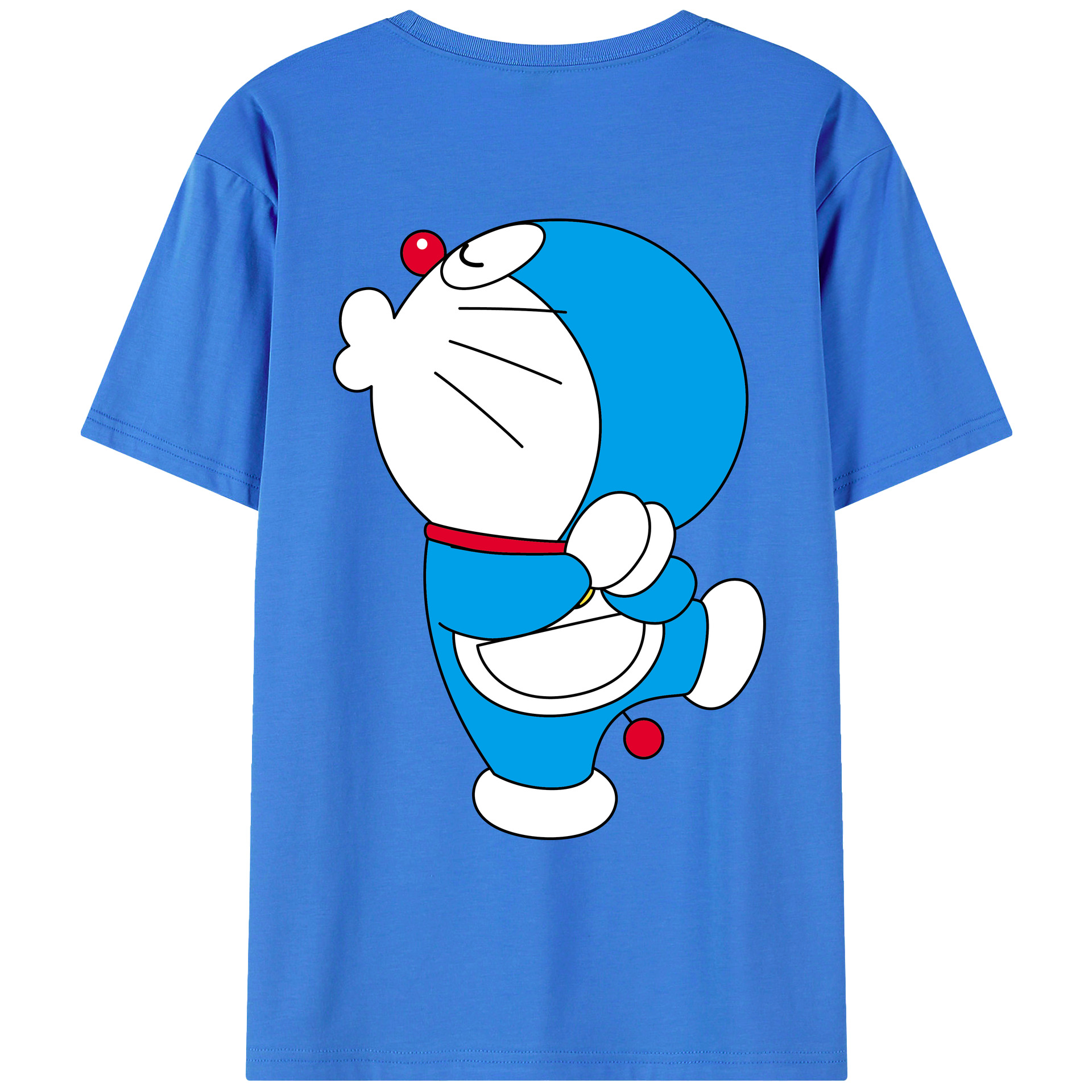 （画像用） ドラえもん Doraemon 綿100％ メンズ半袖Tシャツ（バックプリント） 通気性