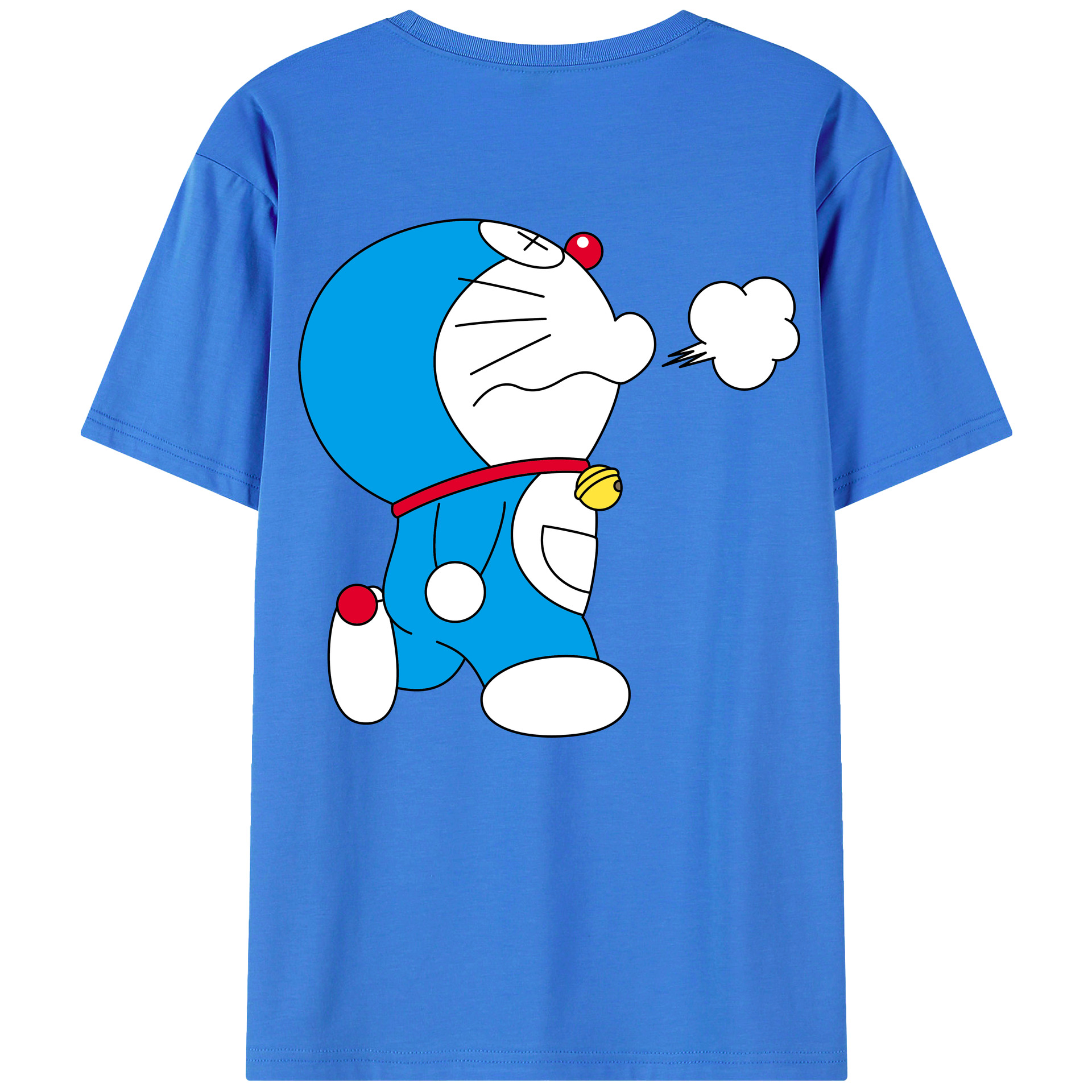 （画像用） ドラえもん Doraemon 綿100％ メンズ半袖Tシャツ（バックプリント） 通気性