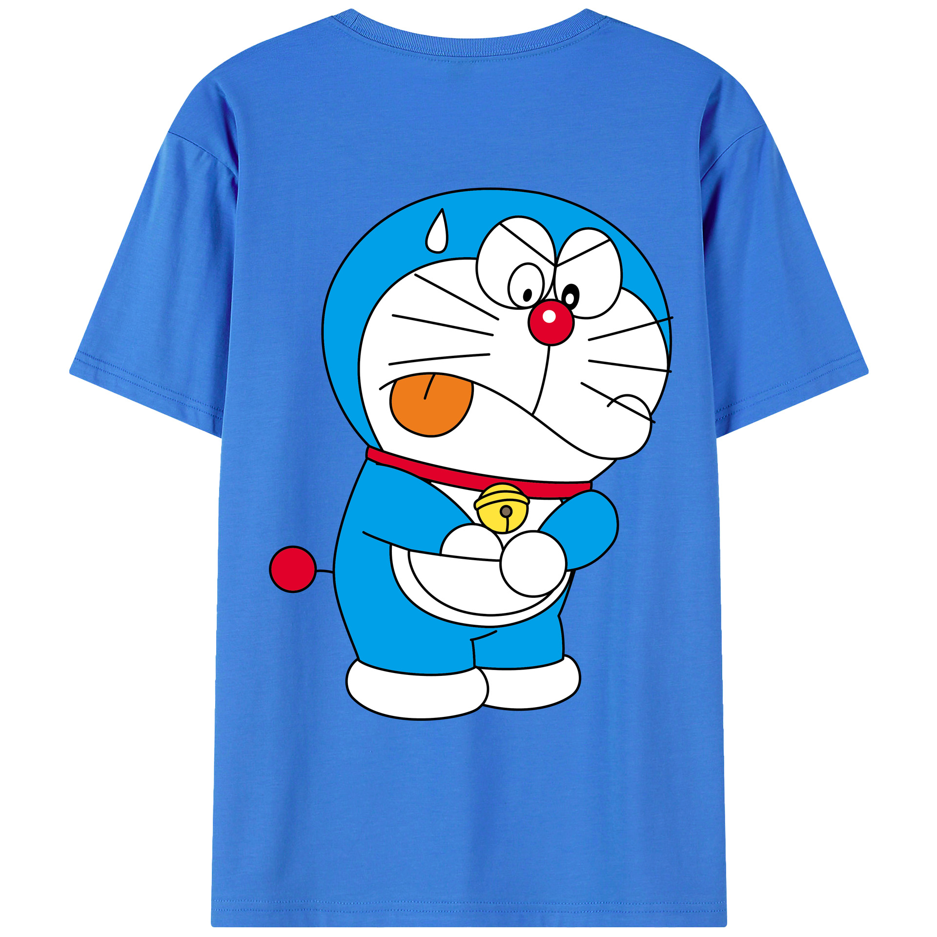 （画像用） ドラえもん Doraemon 綿100％ メンズ半袖Tシャツ（バックプリント） 通気性