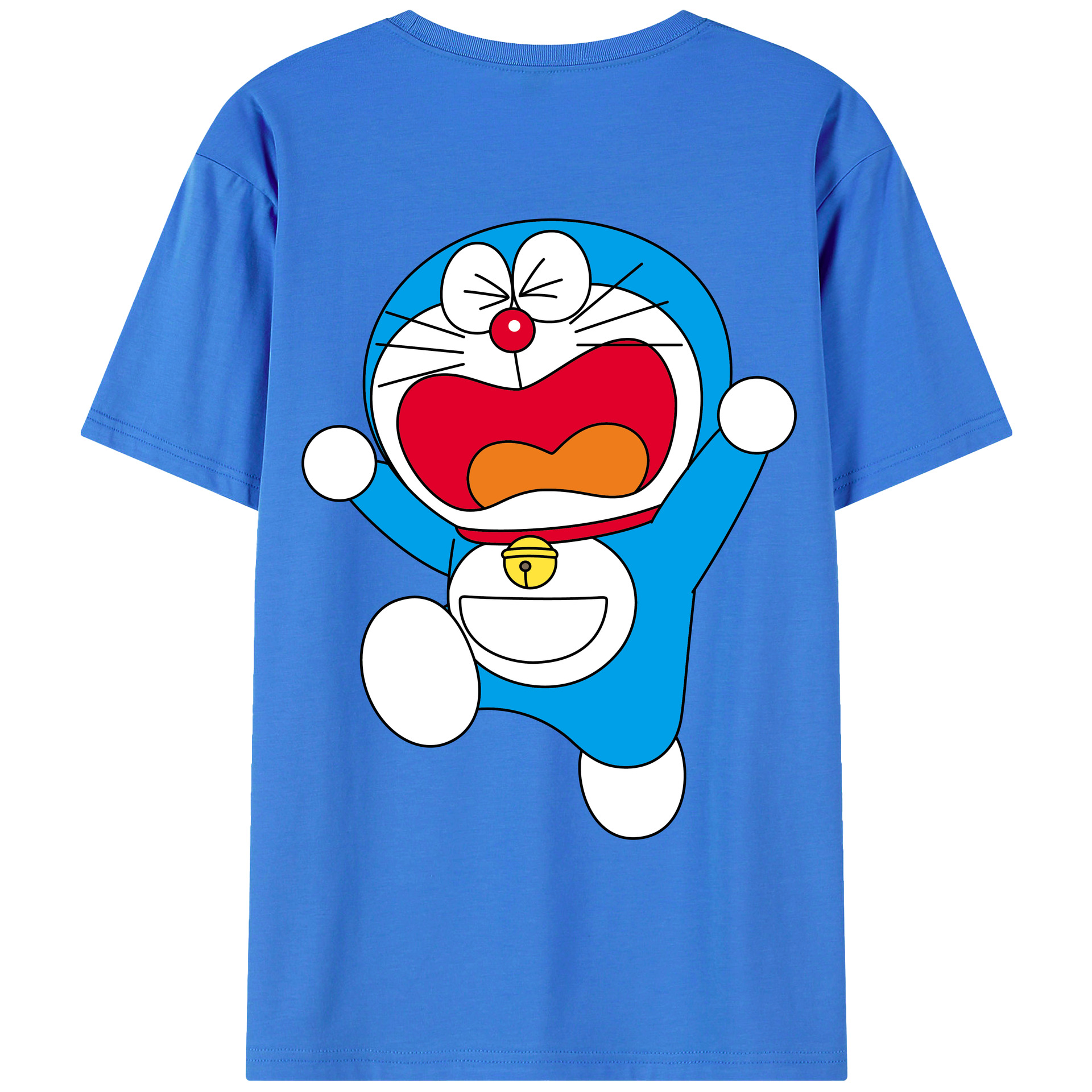 （画像用） ドラえもん Doraemon 綿100％ メンズ半袖Tシャツ（バックプリント） 通気性