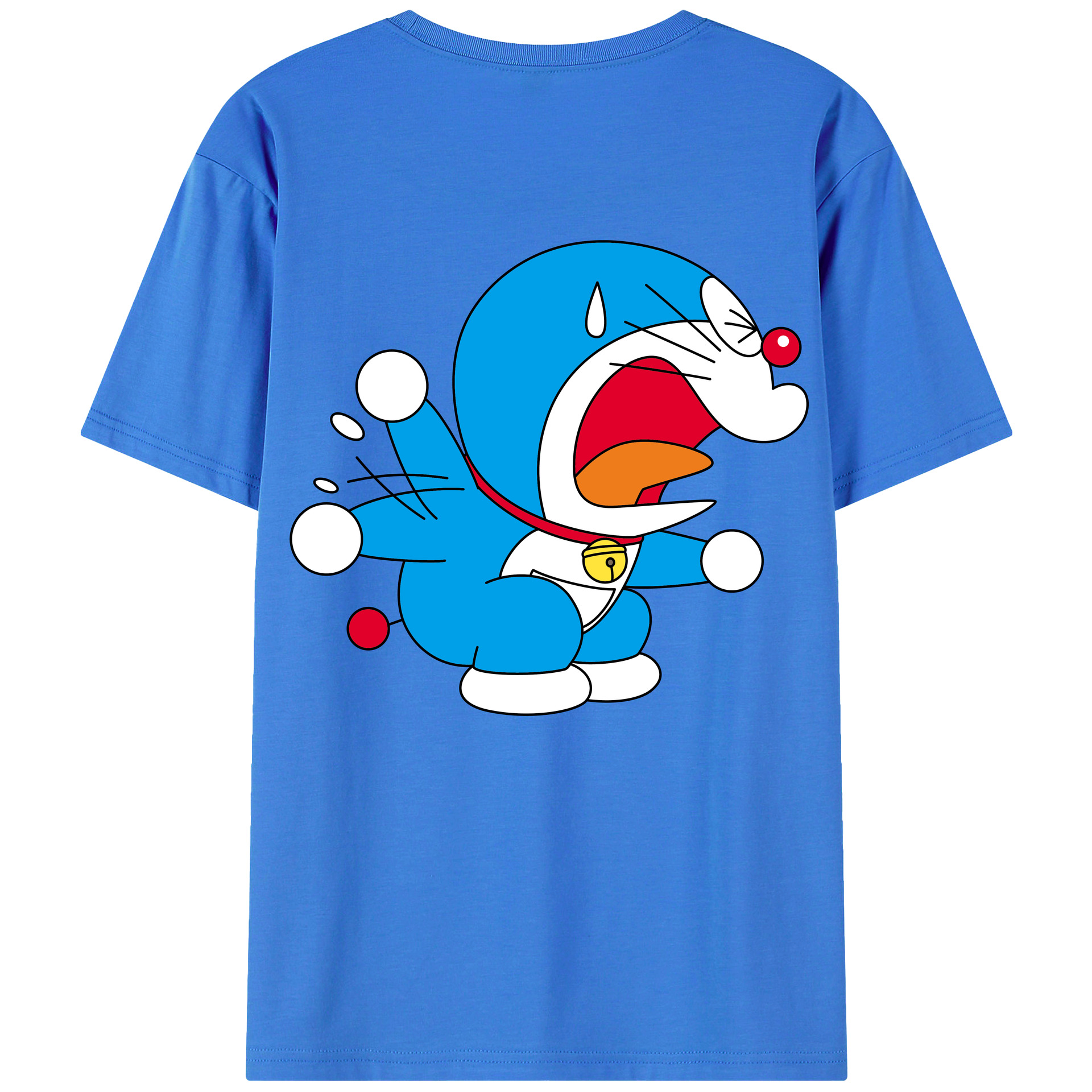 （画像用） ドラえもん Doraemon 綿100％ メンズ半袖Tシャツ（バックプリント） 通気性