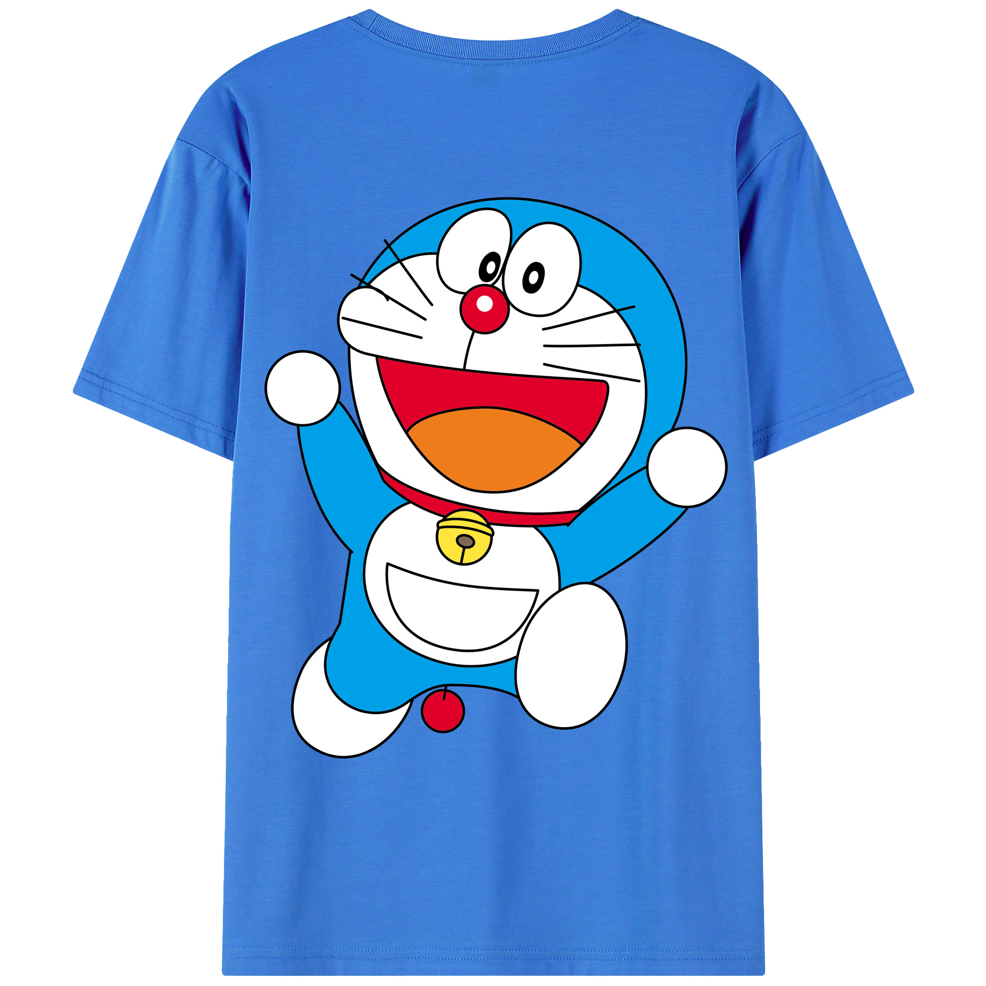 （画像用） ドラえもん Doraemon 綿100％ メンズ半袖Tシャツ（バックプリント） 通気性