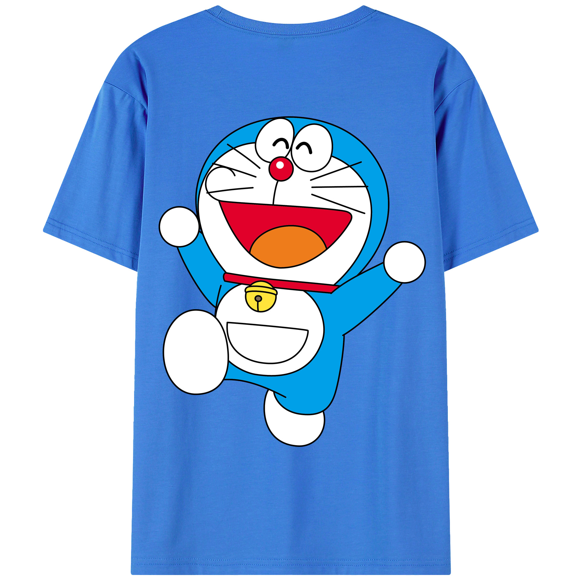 （画像用） ドラえもん Doraemon 綿100％ メンズ半袖Tシャツ（バックプリント） 通気性