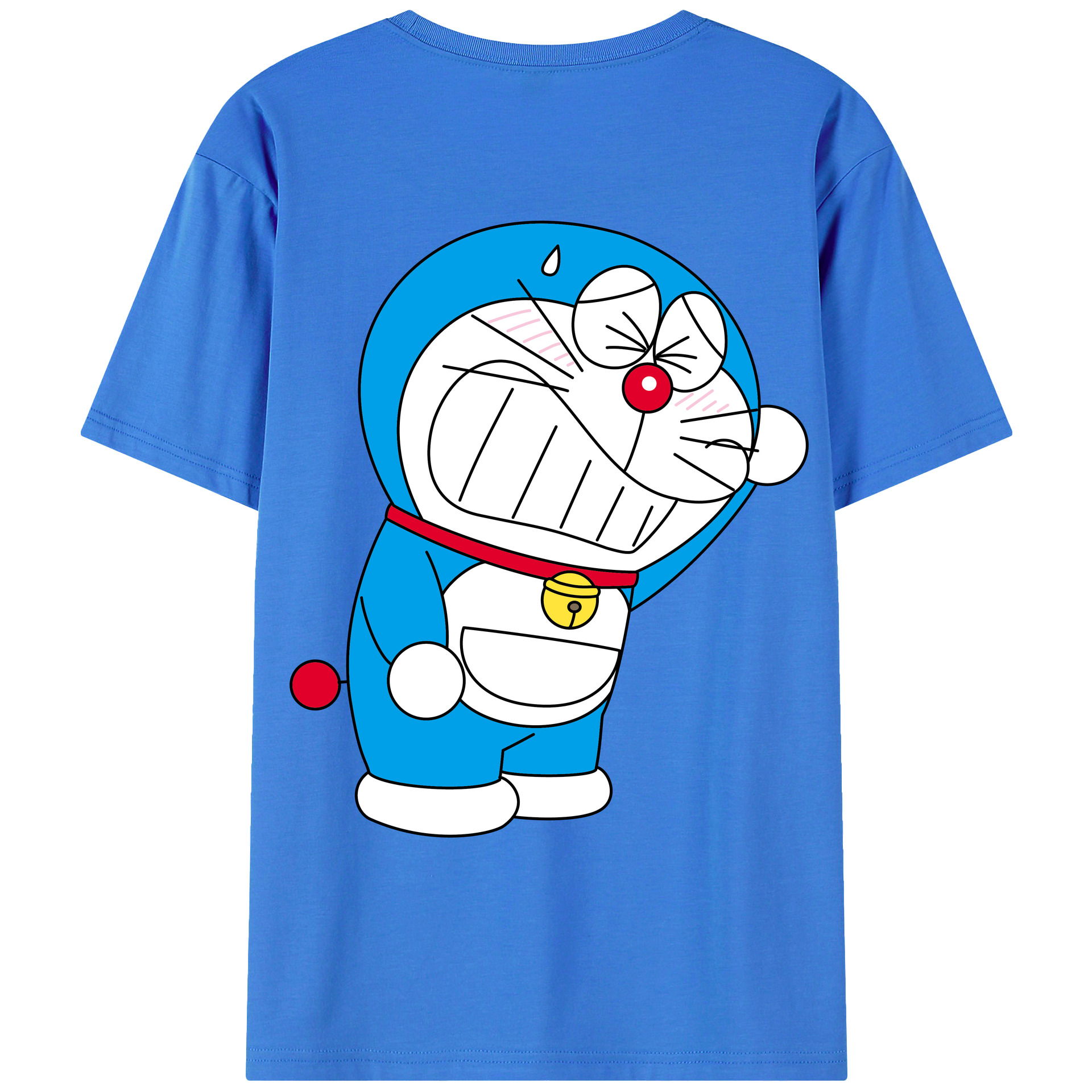 （画像用） ドラえもん Doraemon 綿100％ メンズ半袖Tシャツ（バックプリント） 通気性